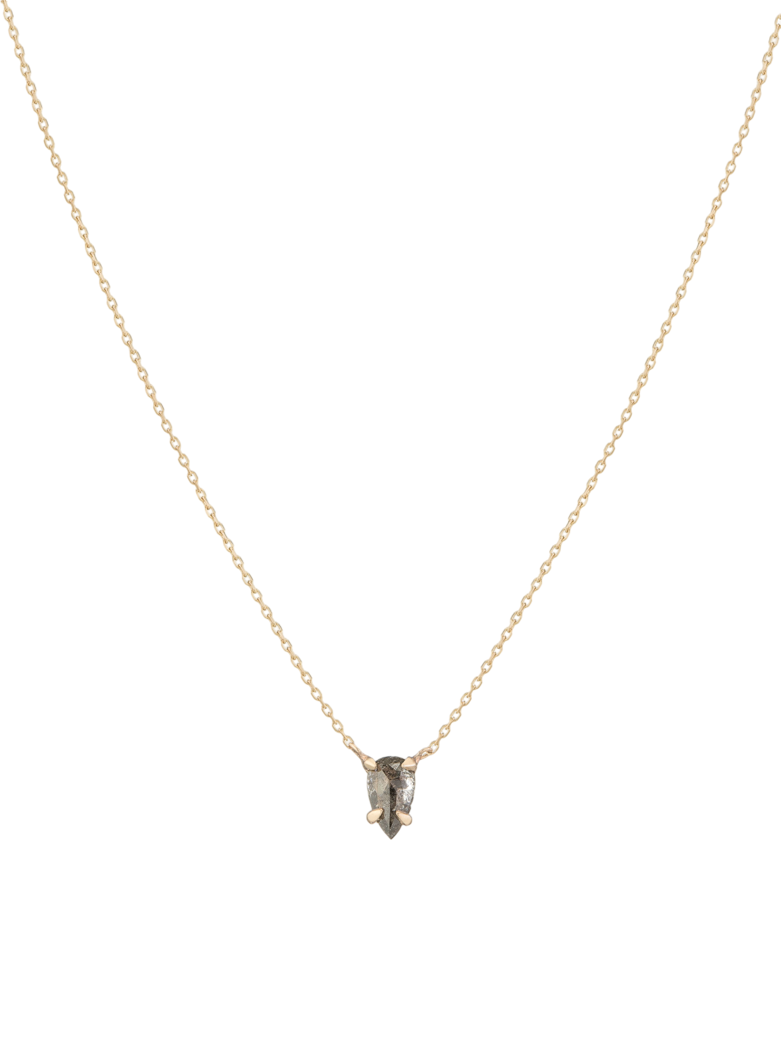 Grey pear diamond necklace