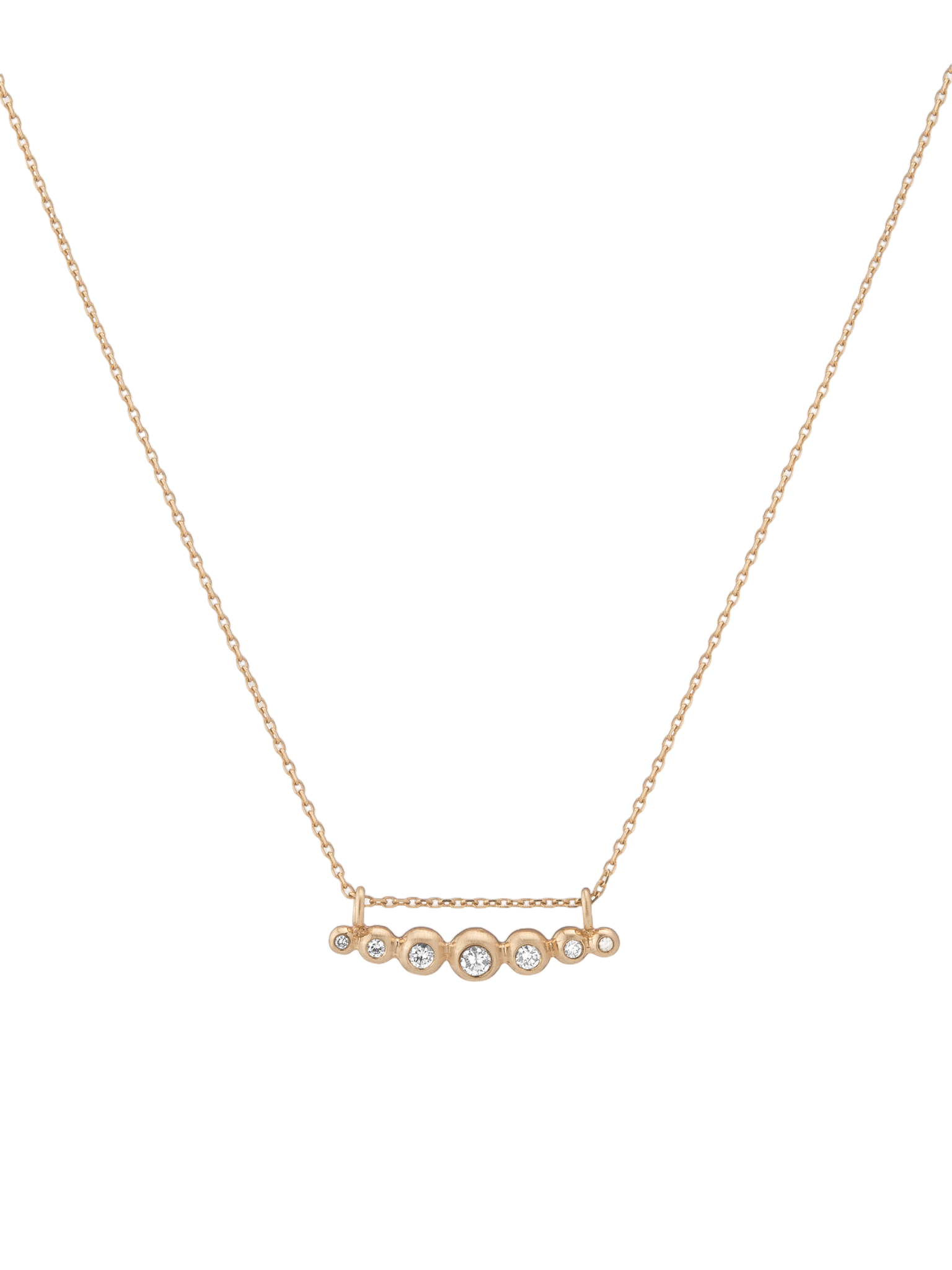 Curved granules + diamond necklace
