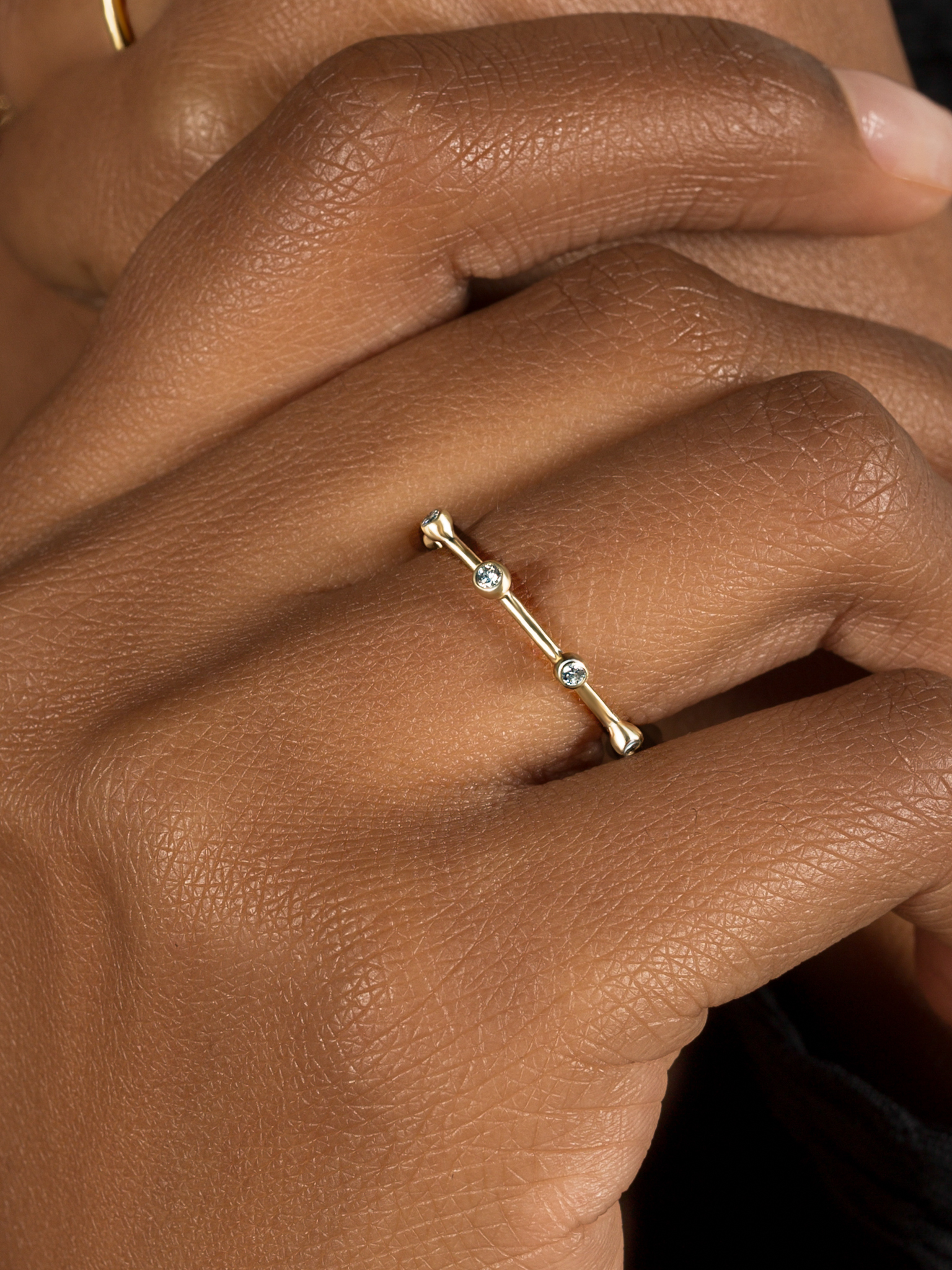 Sun beam ring + white diamonds