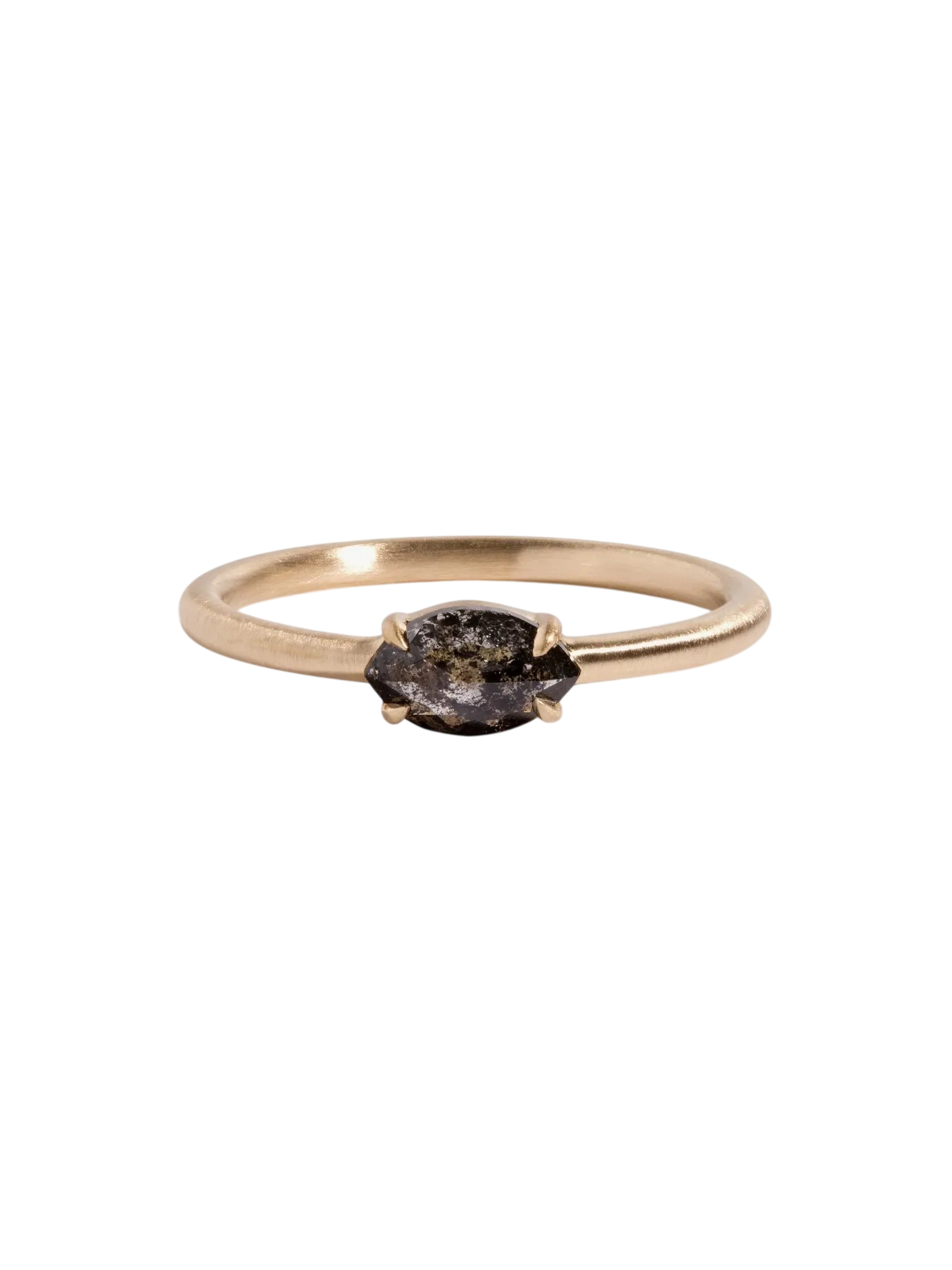 Salt + Pepper Marquise Diamond Ring .84ct