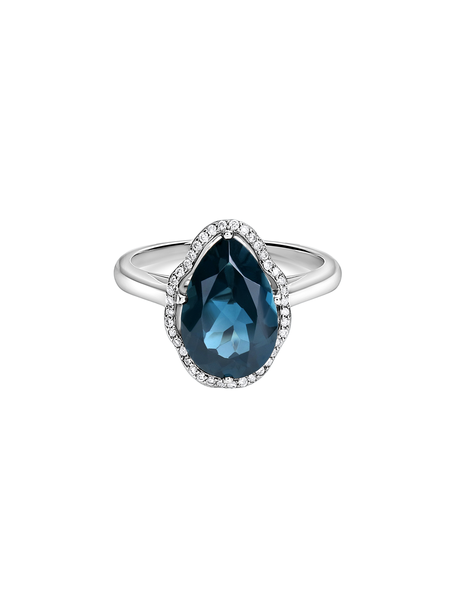 Glow ring london blue topaz with diamonds
