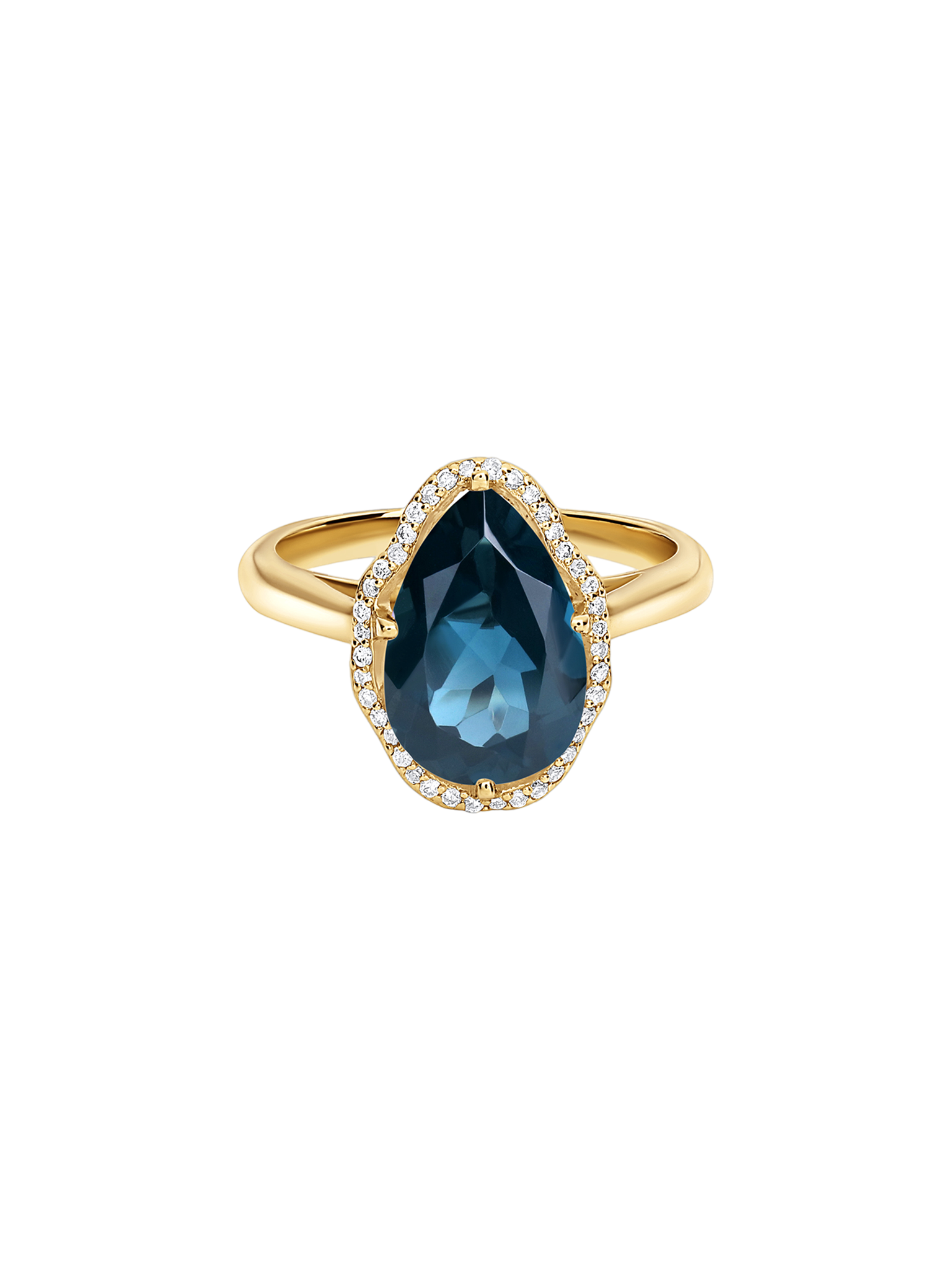 Glow ring london blue topaz with diamonds