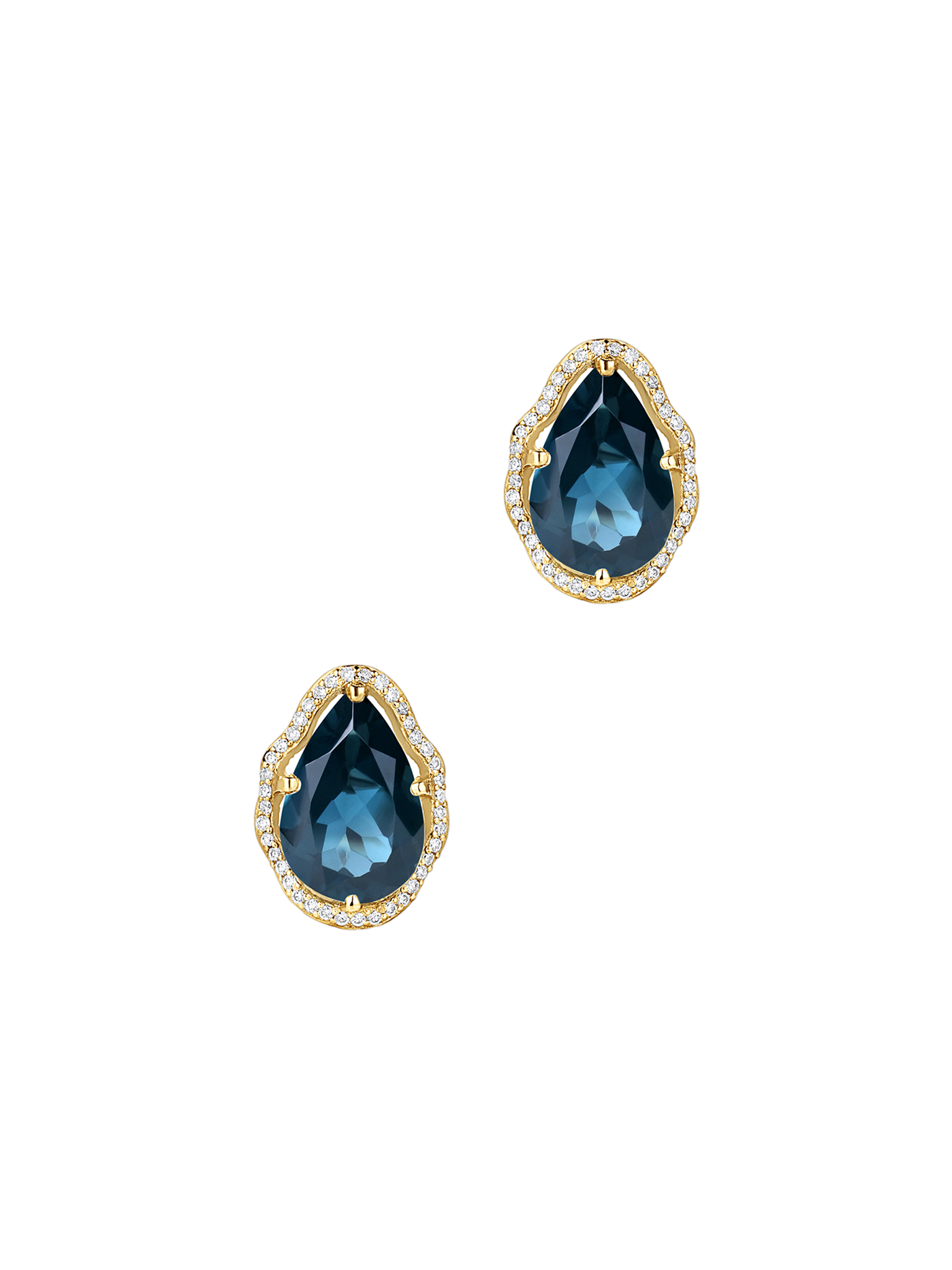 Glow earrings london blue topaz with diamonds