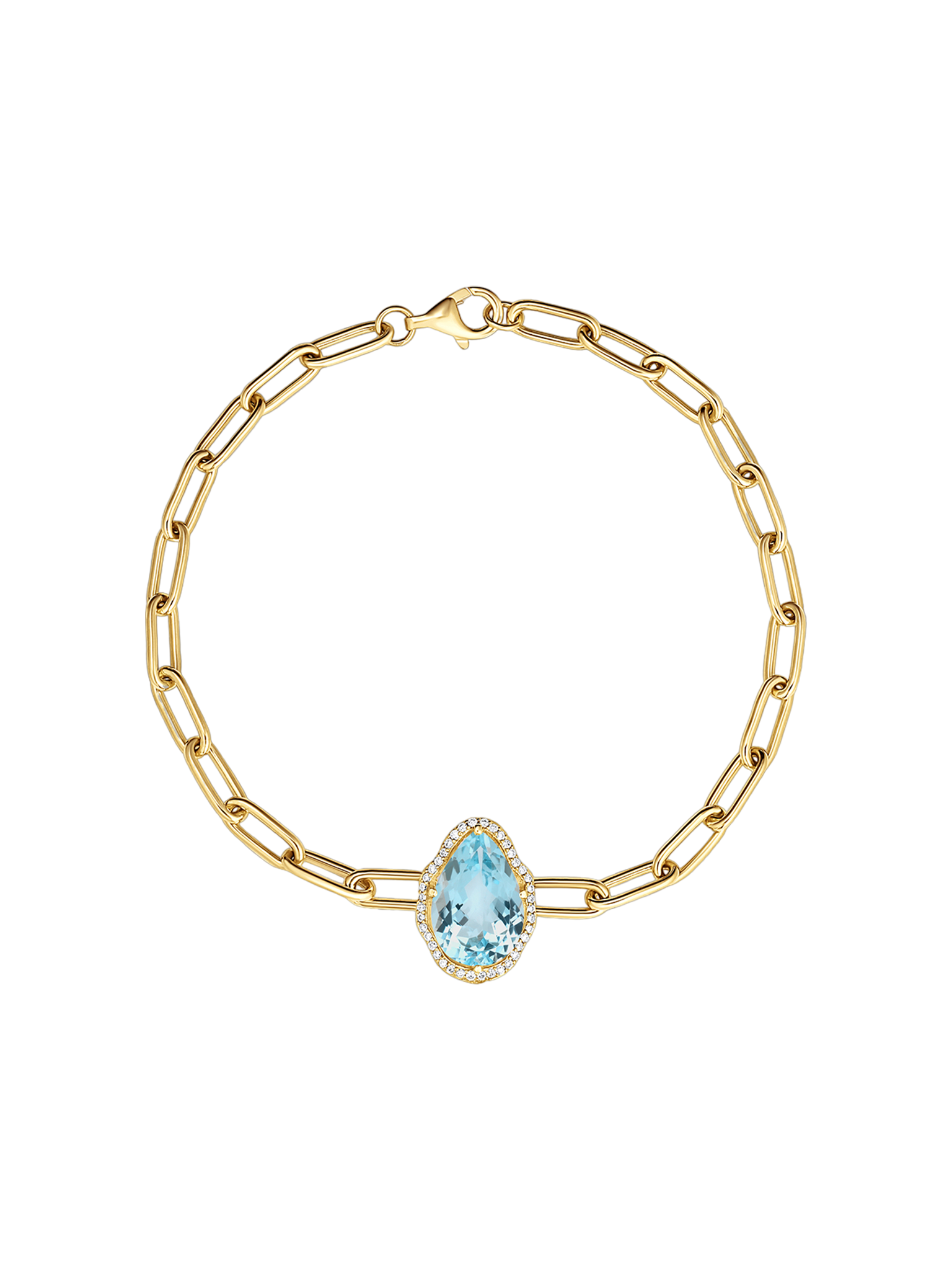 Glow bracelet aquamarine with diamonds