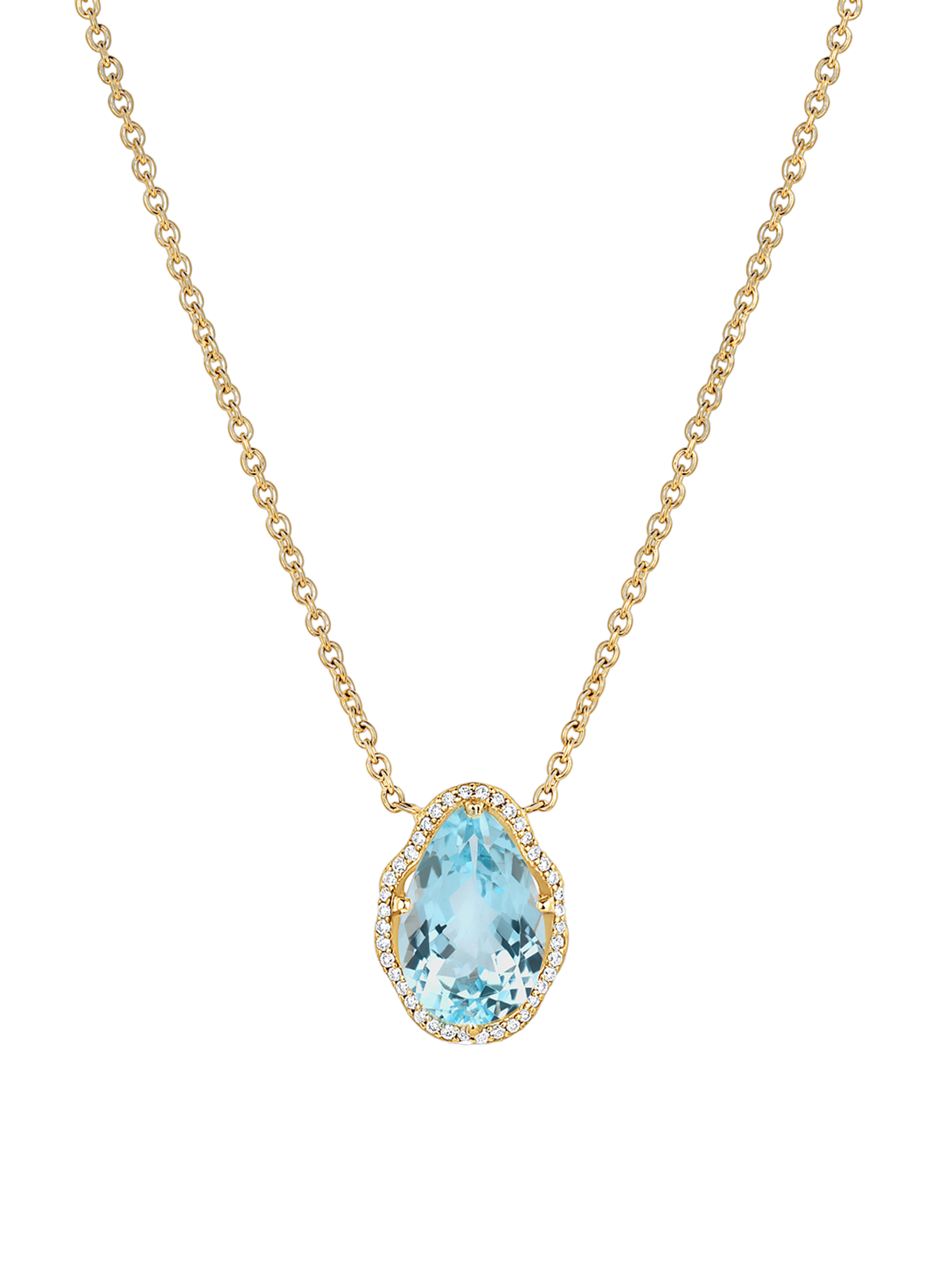 Glow necklace aquamarine with diamonds