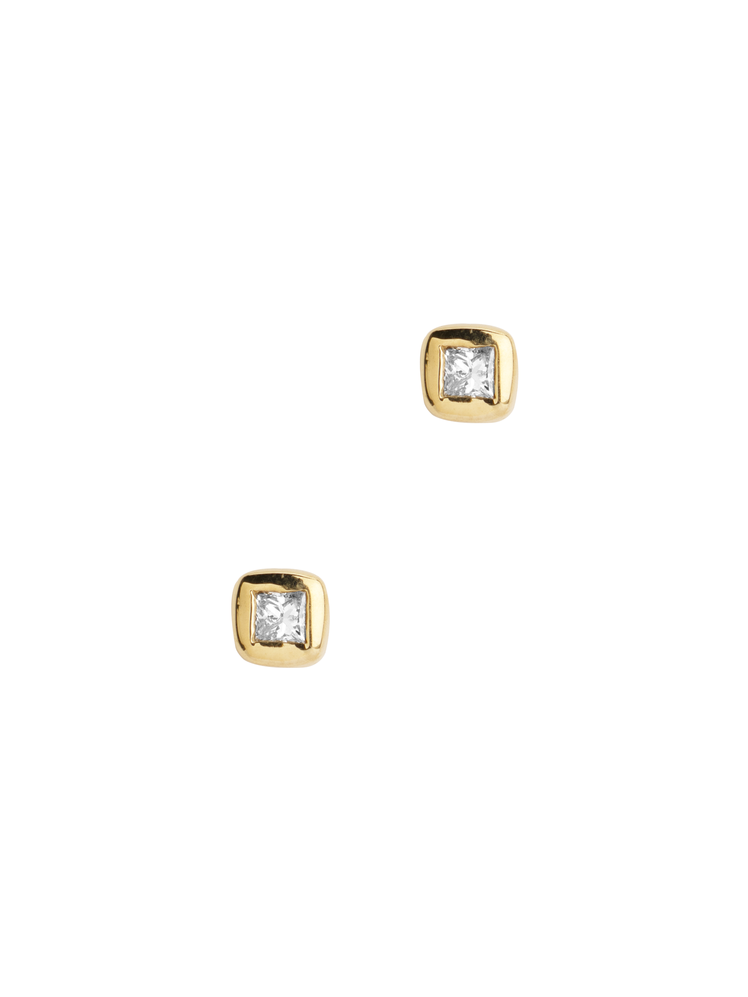 White diamond square studs