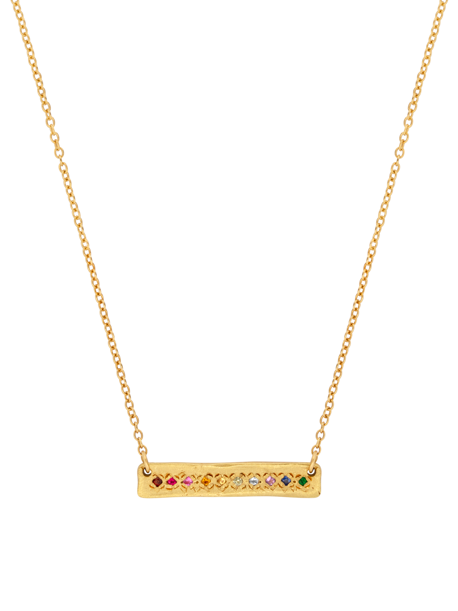 La fortuna rainbow bar necklace