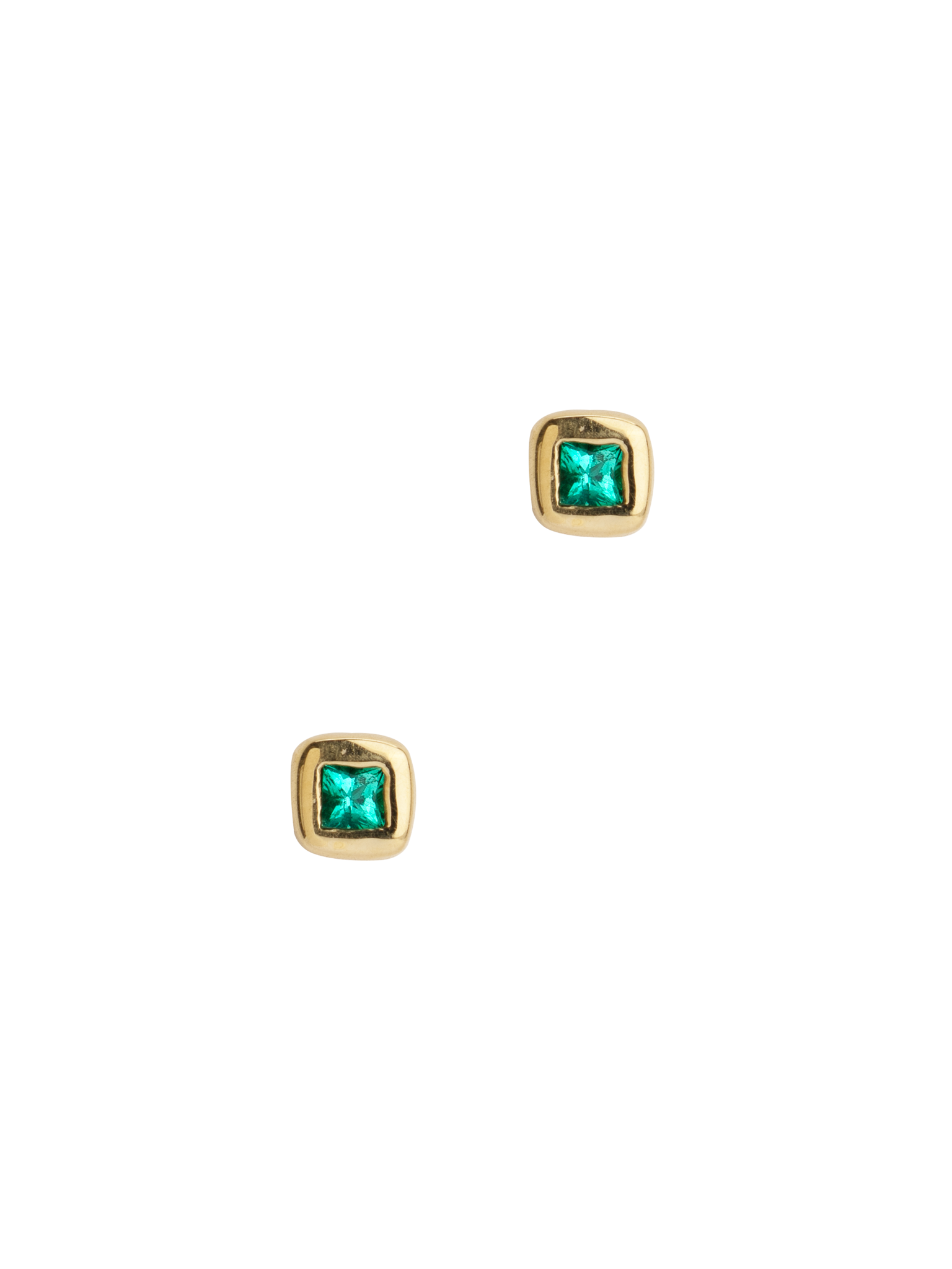 Emerald square studs