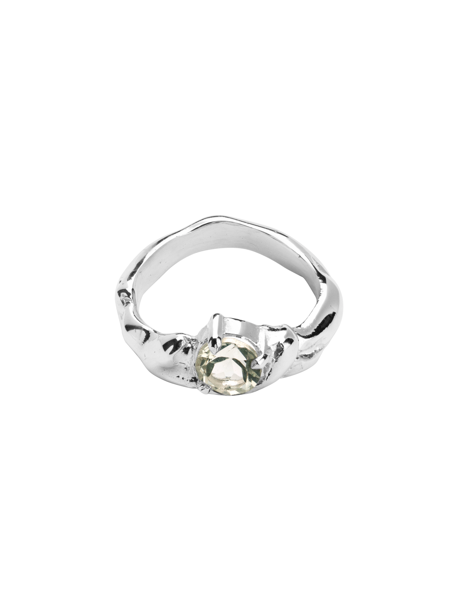Molten amethyst stone ring