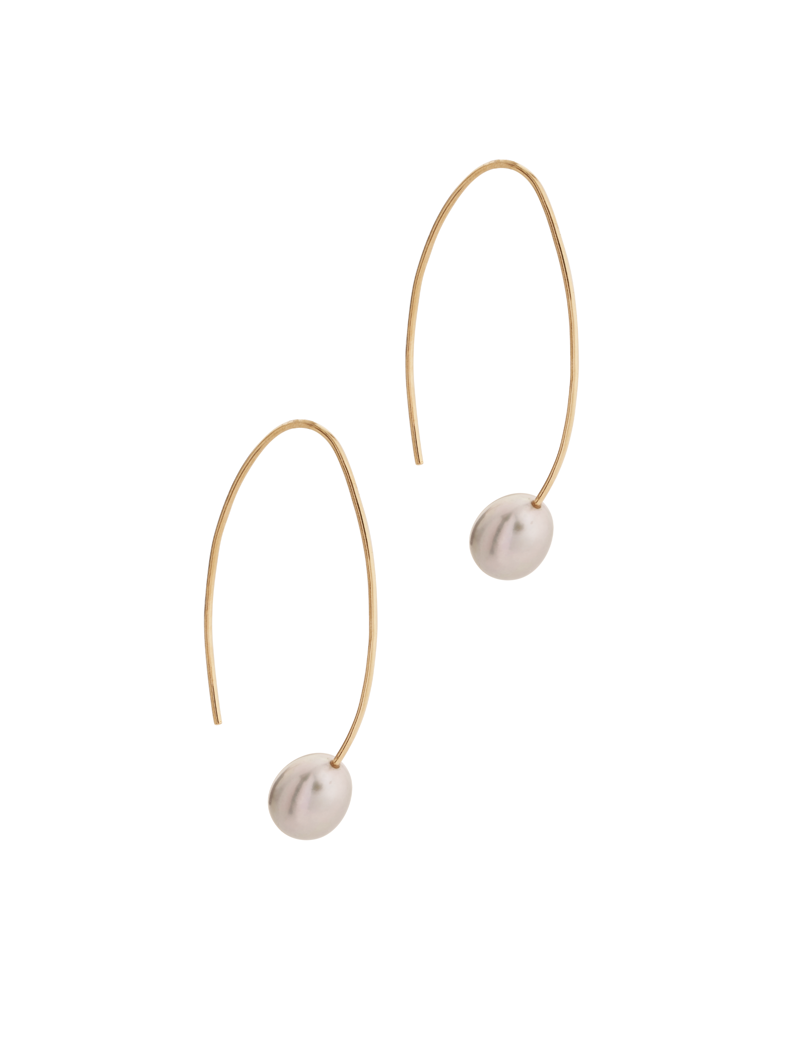 Aphrodite lavender pearl wires, 14ct yellow gold