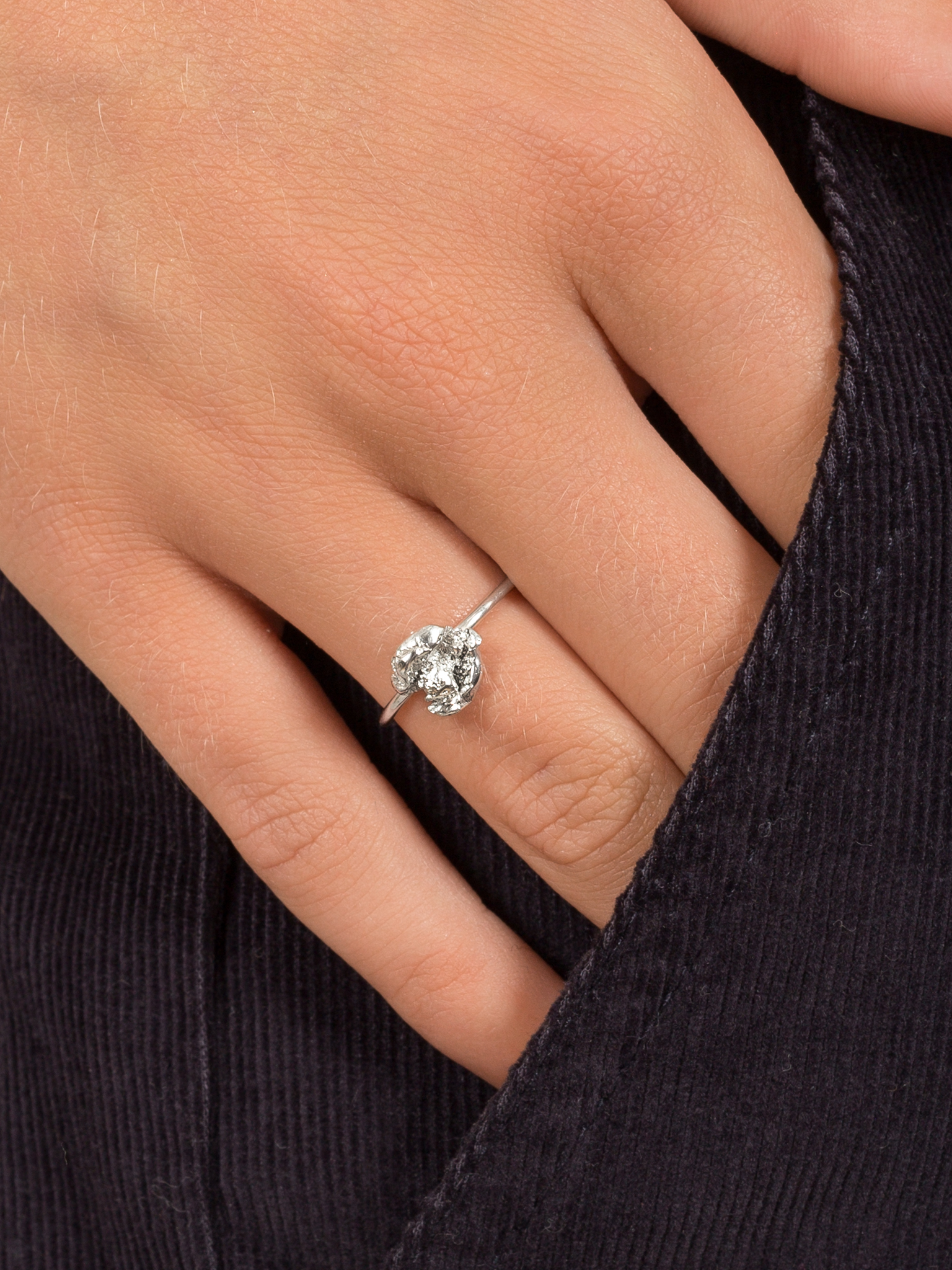 Zero waste ring in sterling silver