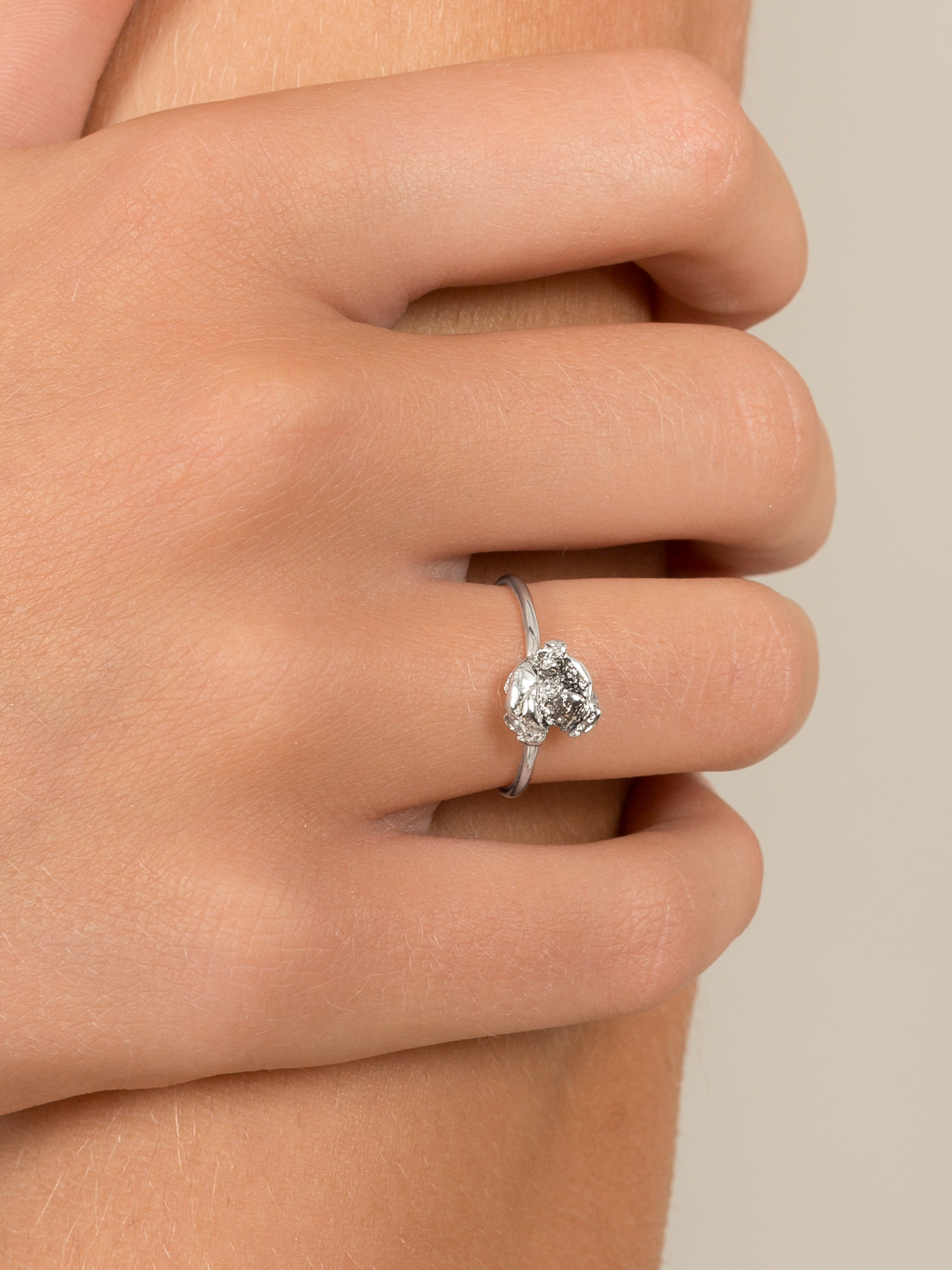 Zero waste ring in sterling silver