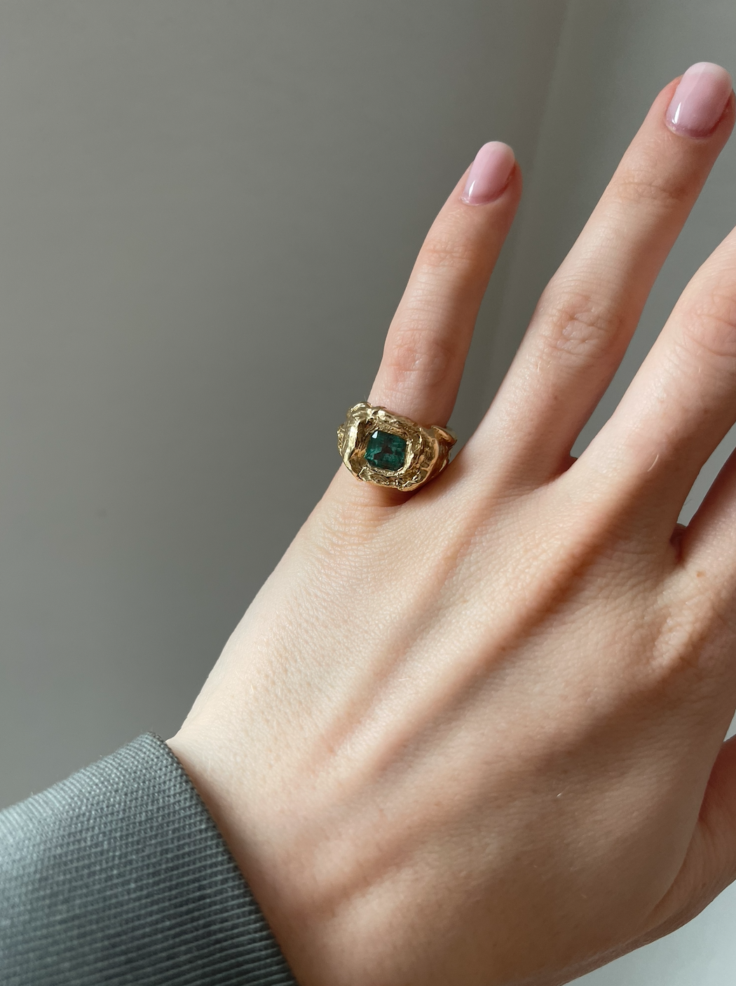 Emerald signet ring