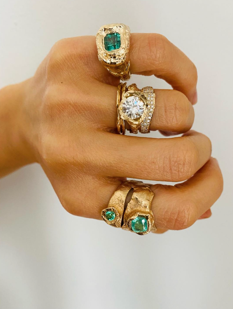 Emerald signet ring