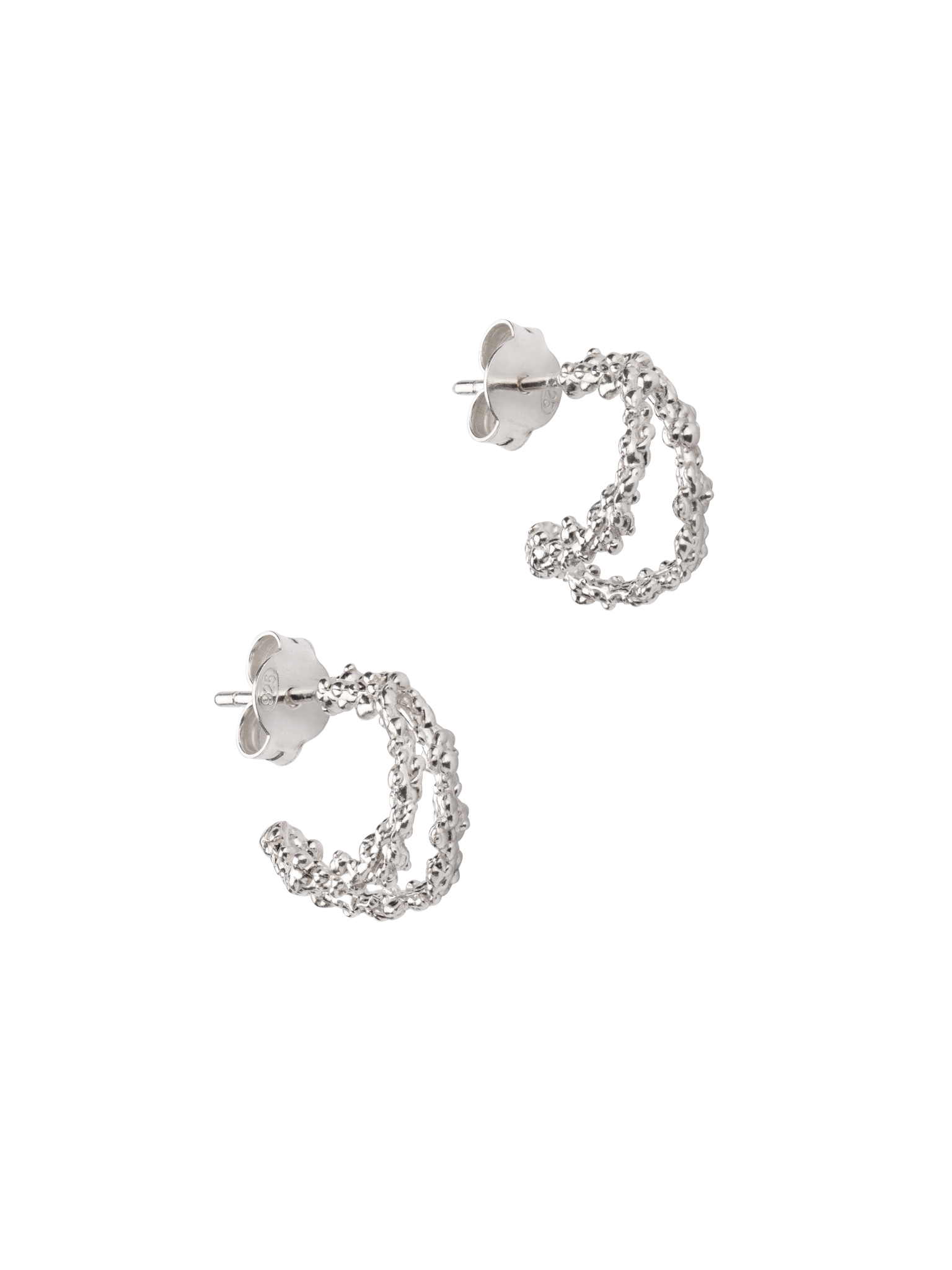 The miniature crumbling rock hoop earrings