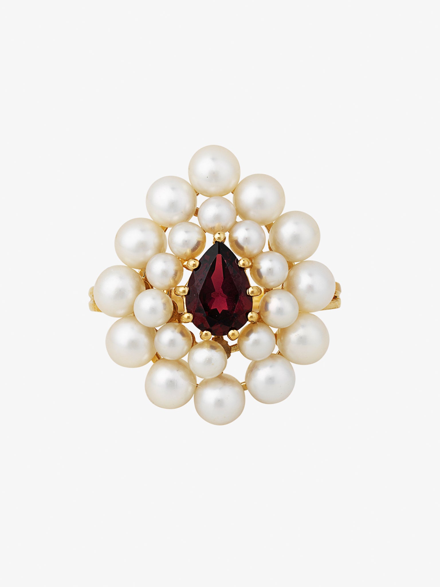 Cotillon pearl and garnet ring