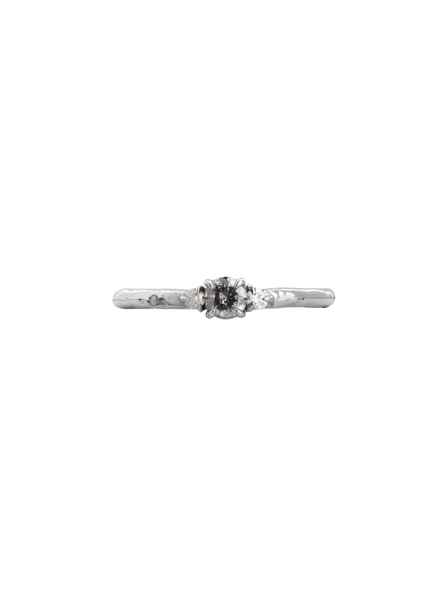 Lena salt & pepper diamond trilogy engagement ring