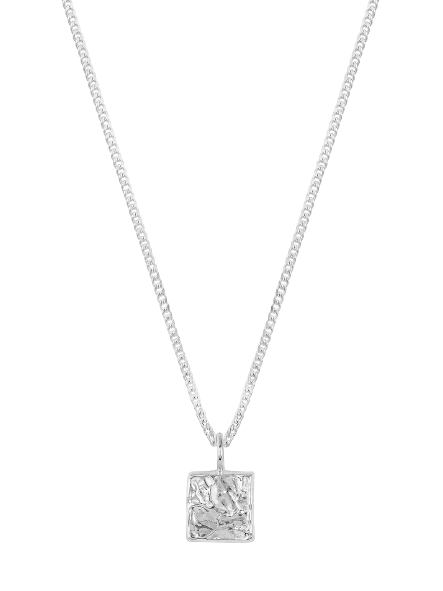 Organic square pendant necklace