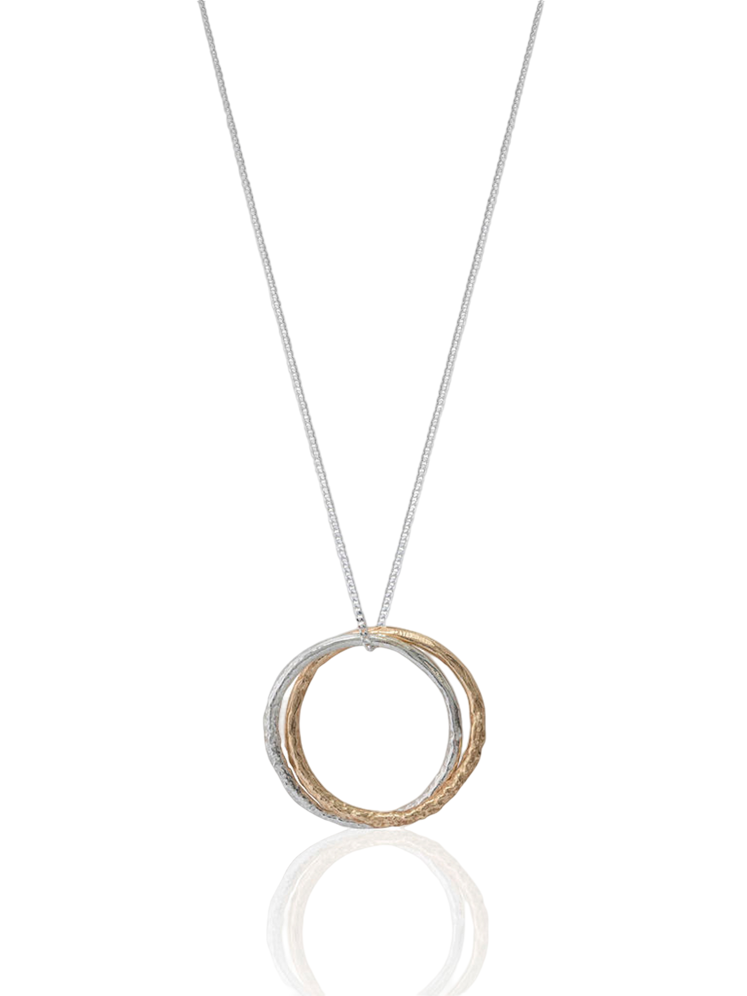 Double mixed metal link infinity pendant necklace