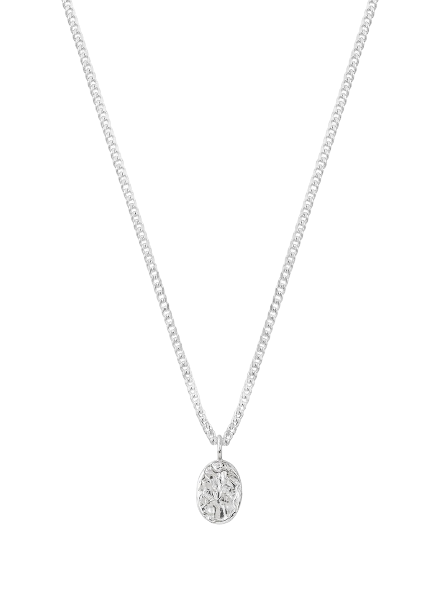 Organic oval pendant necklace