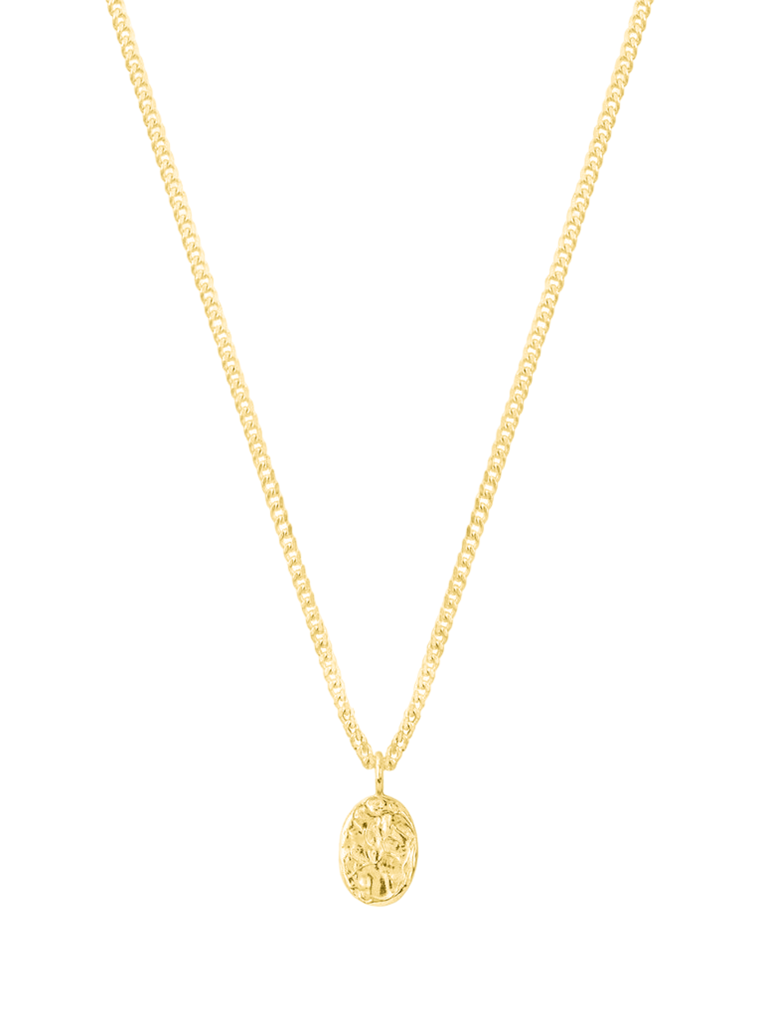 Organic oval pendant necklace