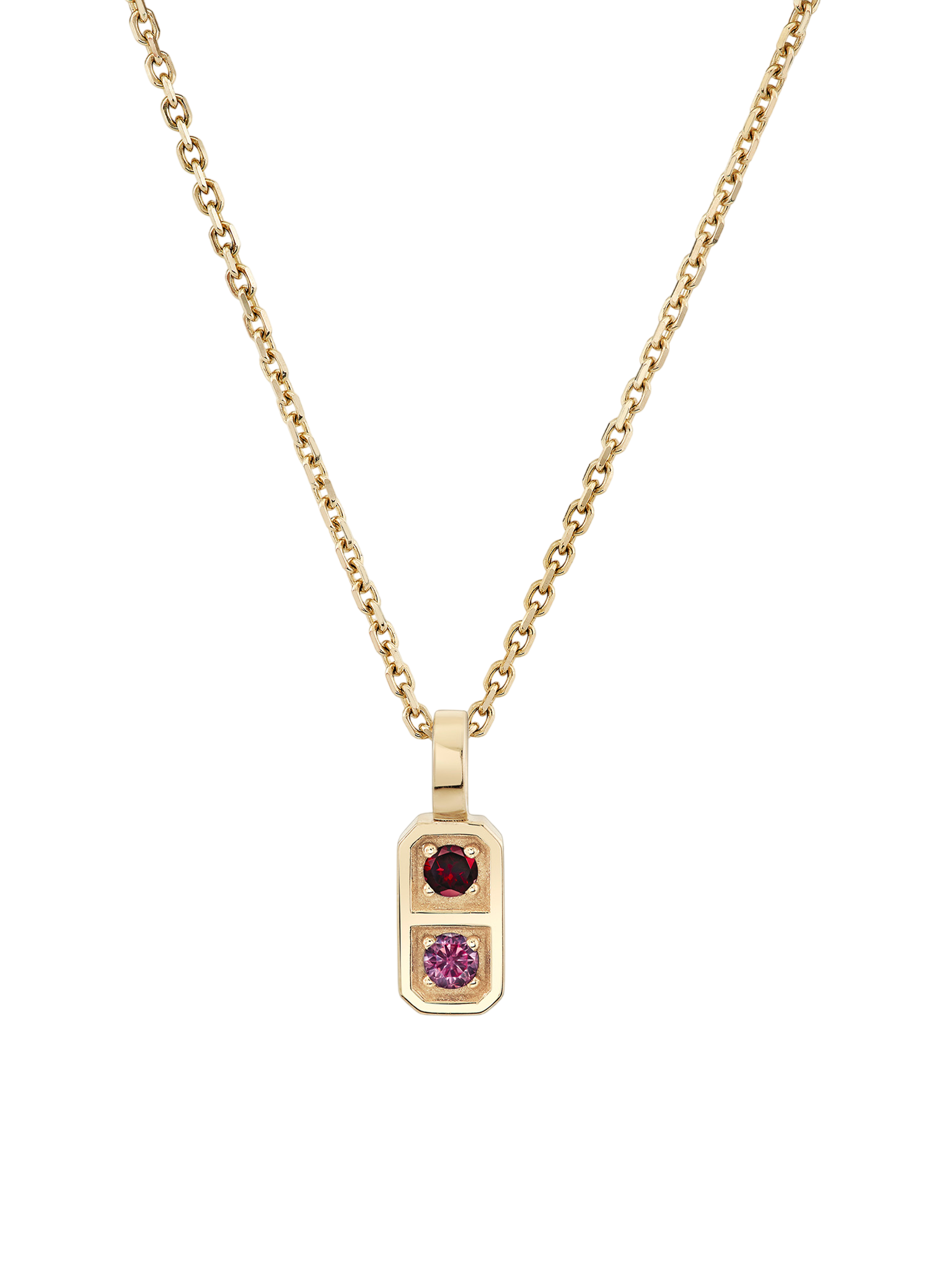 Two Birthstone Tablet Pendant