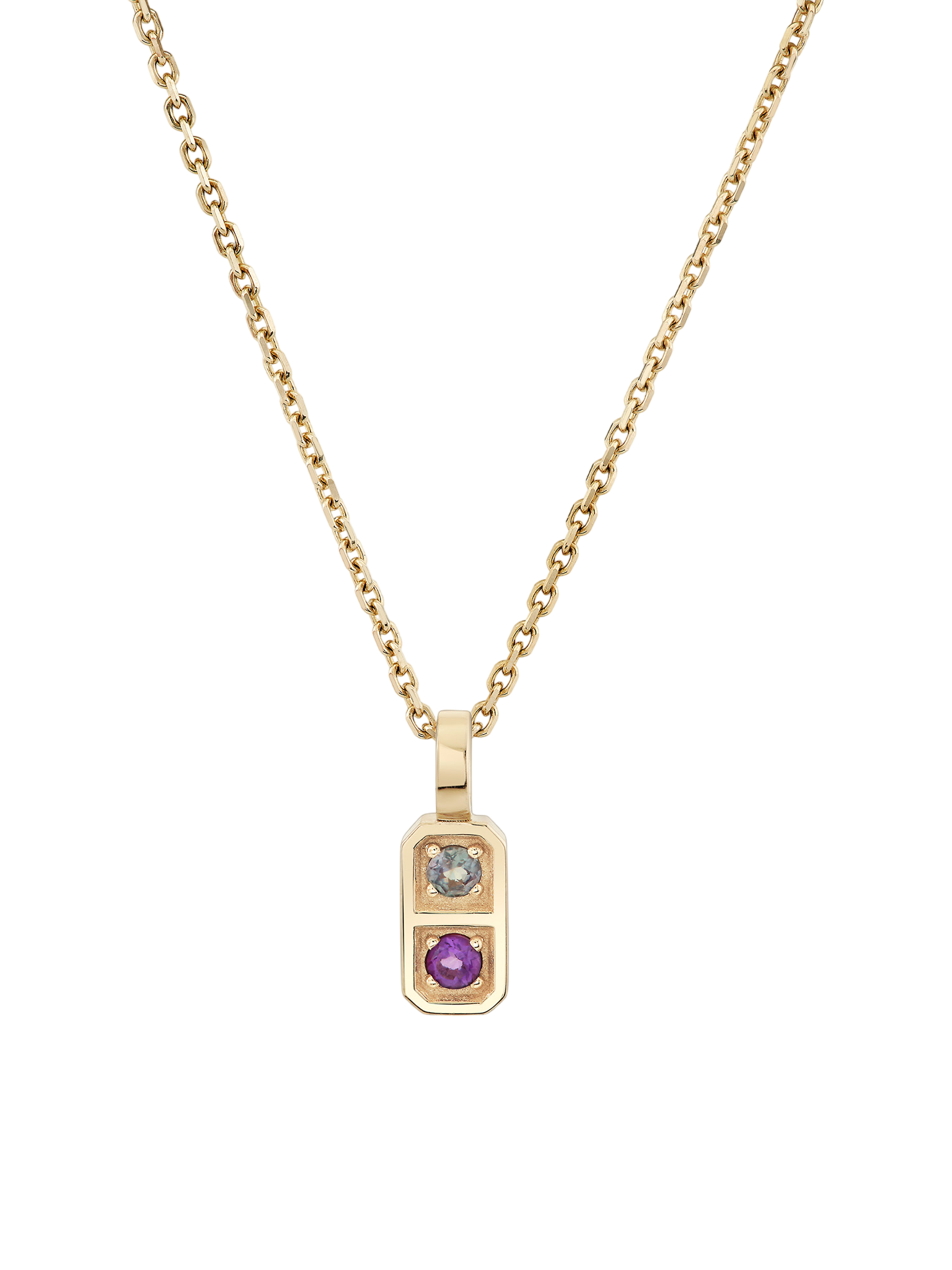 Two Birthstone Tablet Pendant