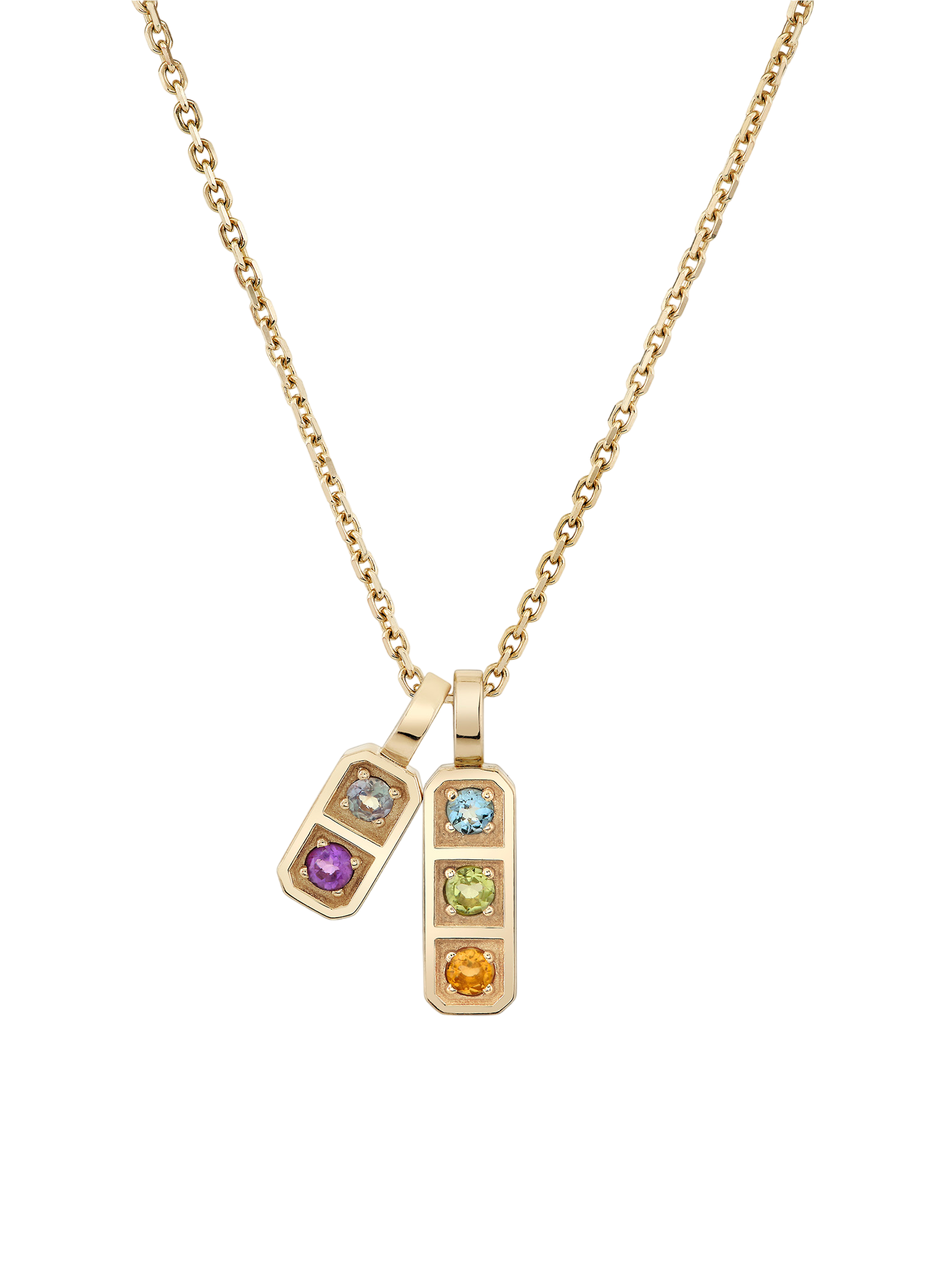 Two Birthstone Tablet Pendant
