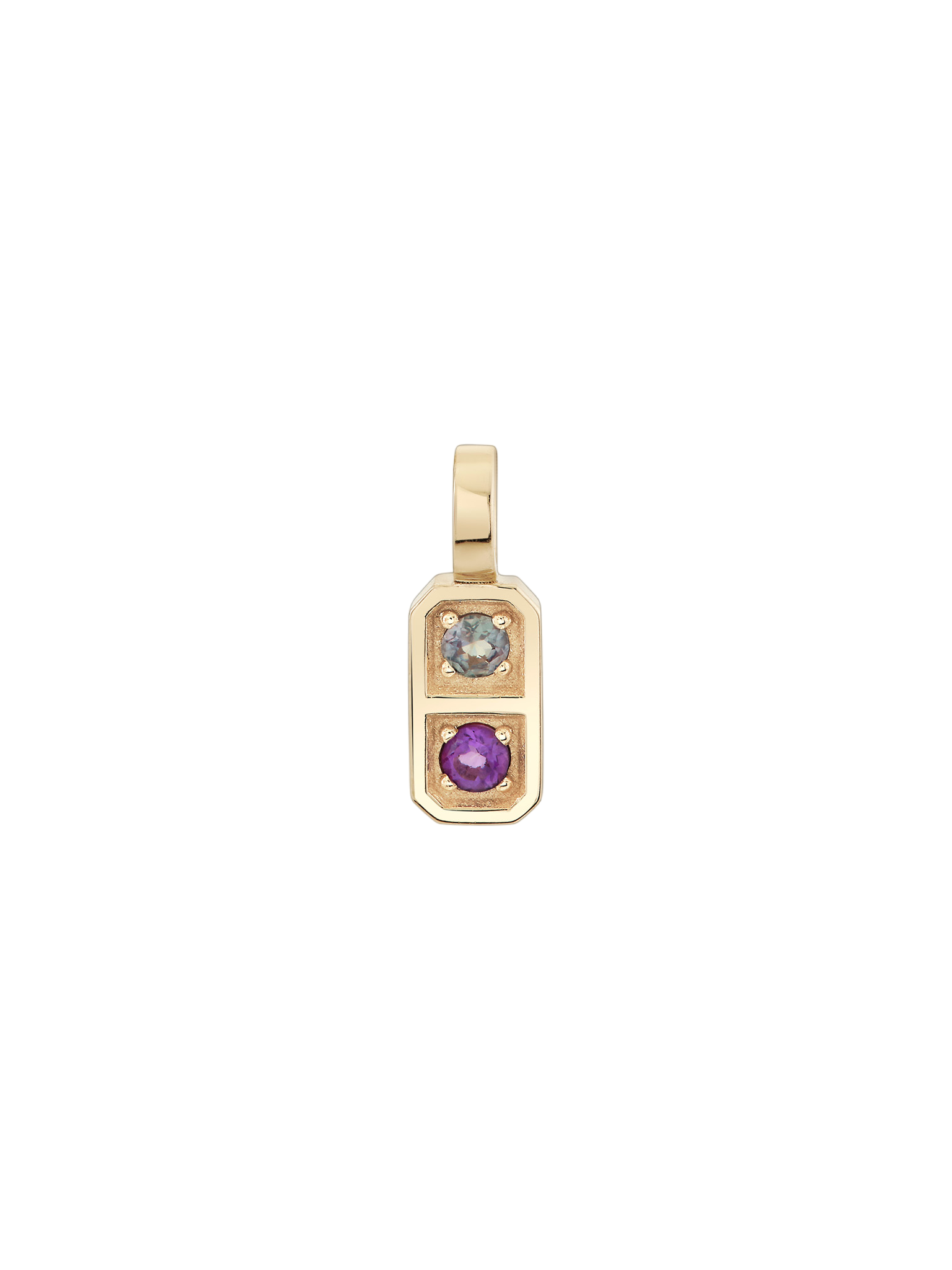 Two Birthstone Tablet Pendant