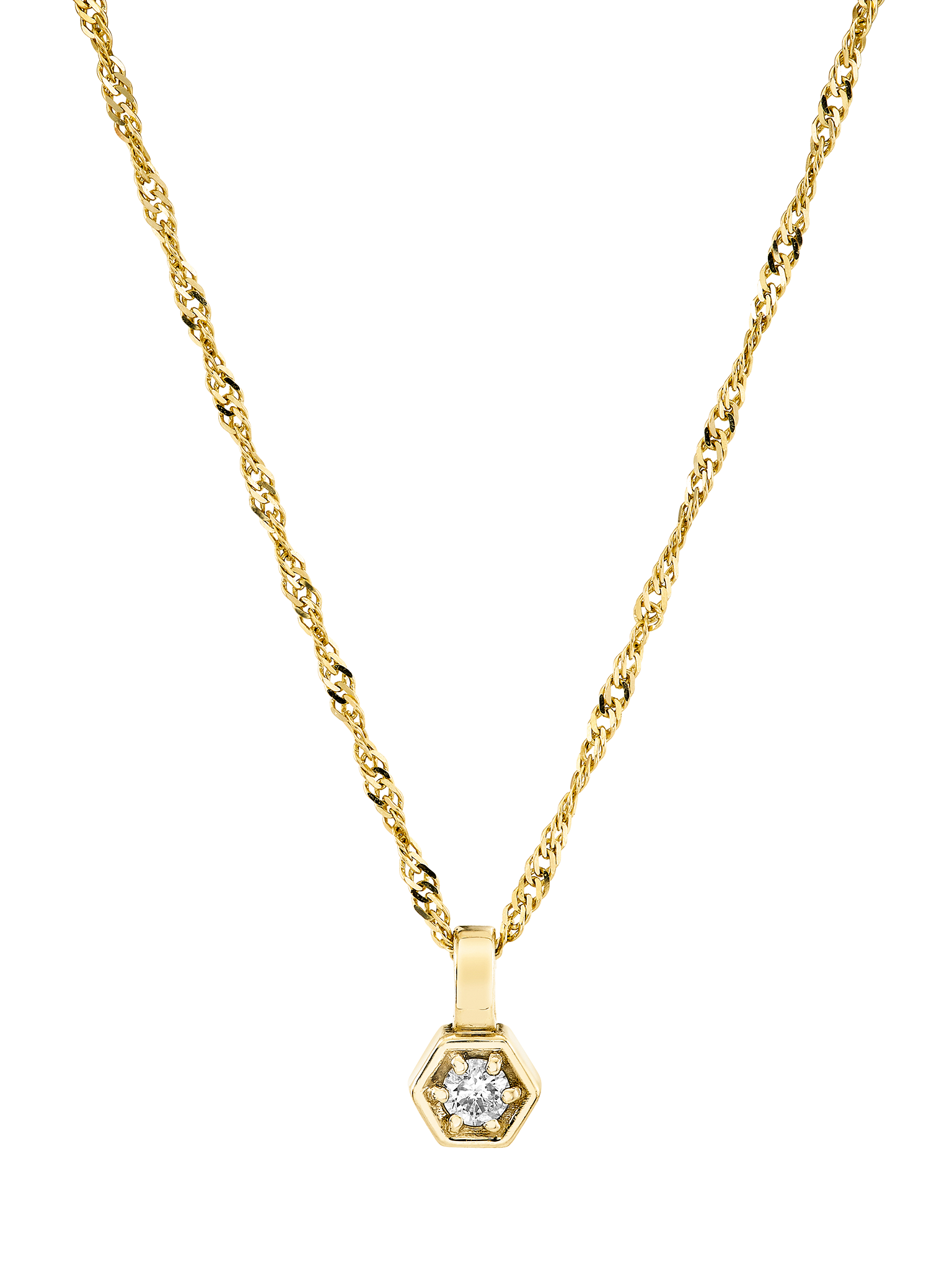 Diamond hex pendant necklace