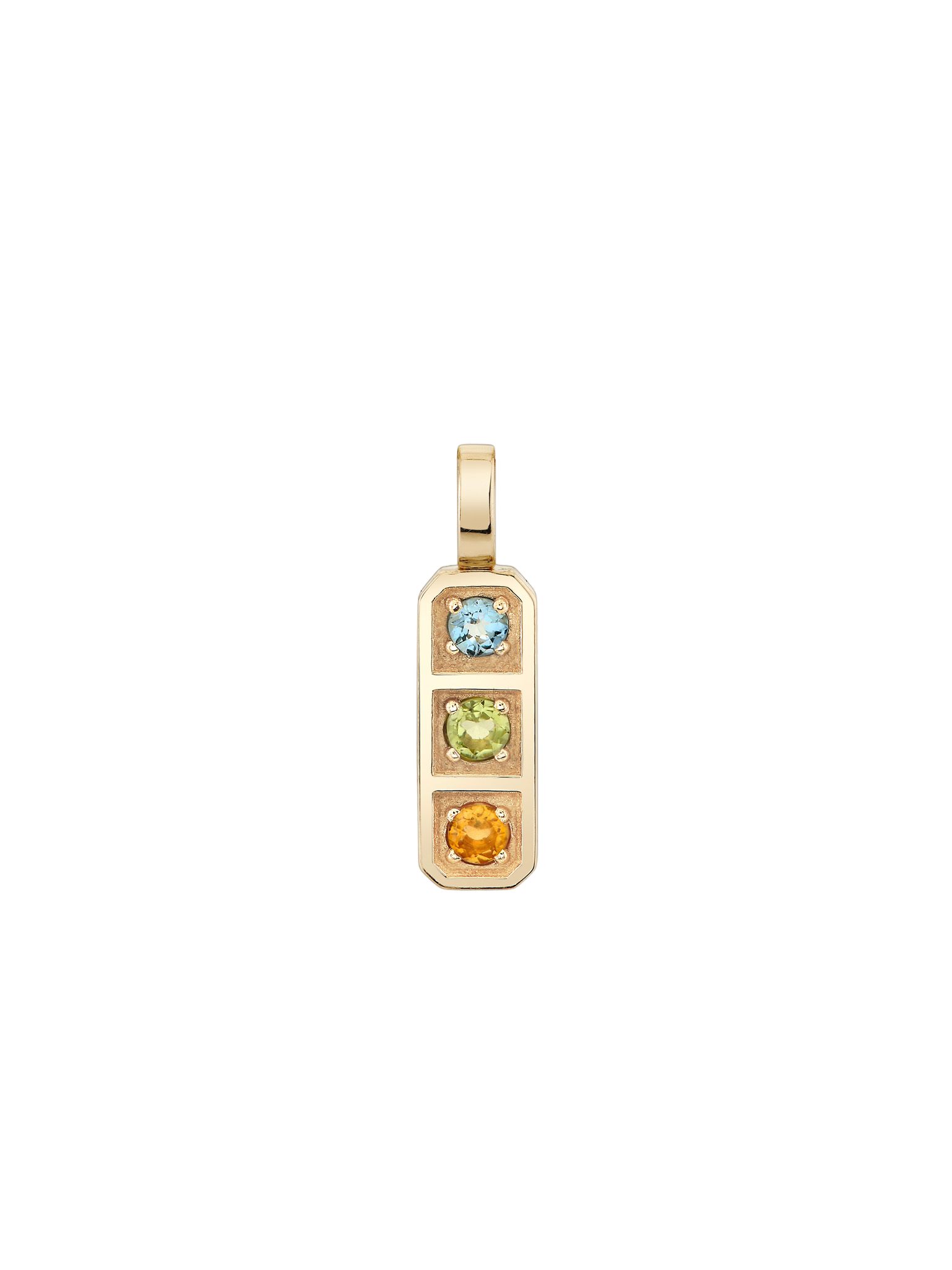 Three Birthstone Tablet Pendant