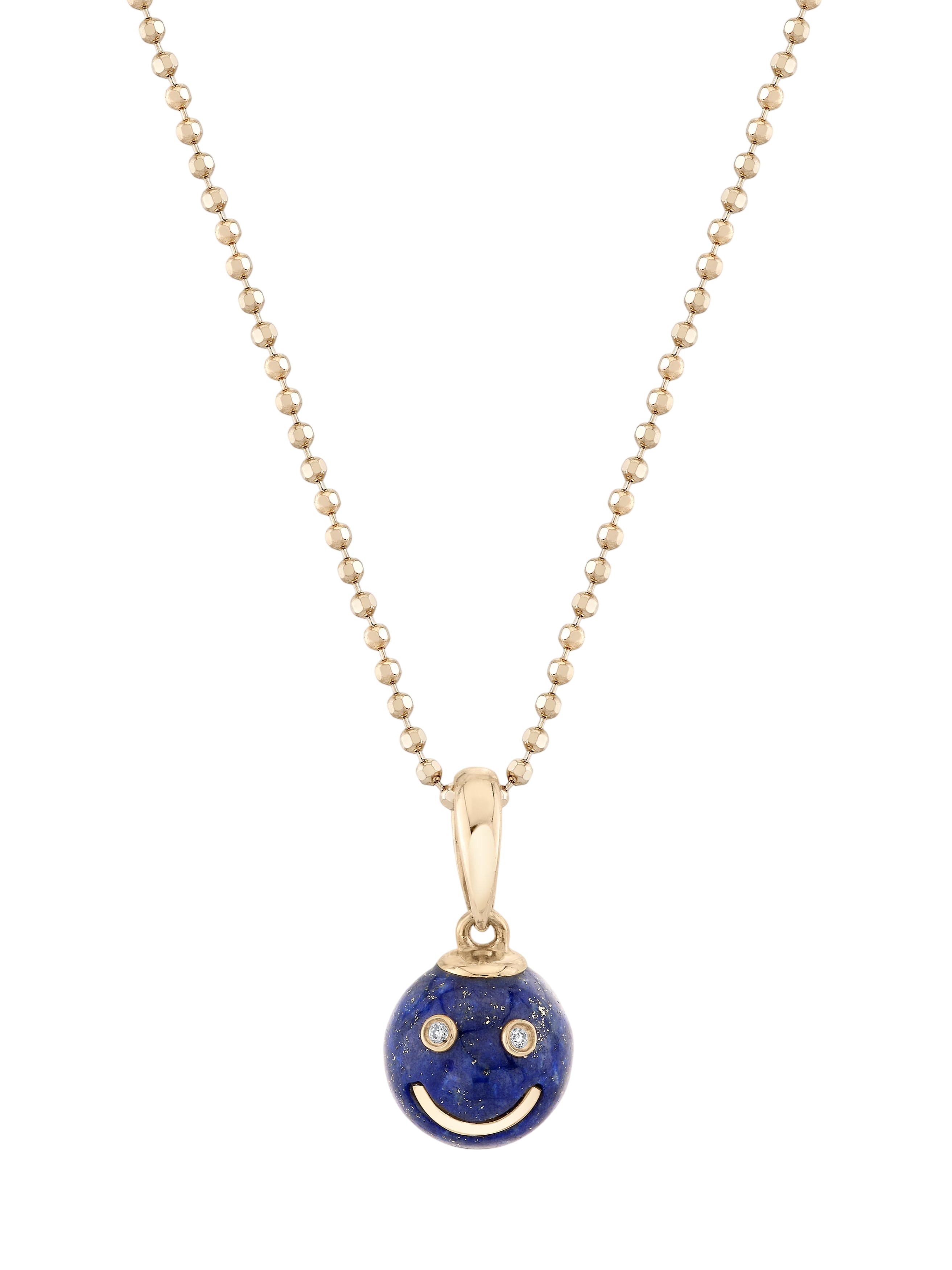 Lapis Happy Face Pendant
