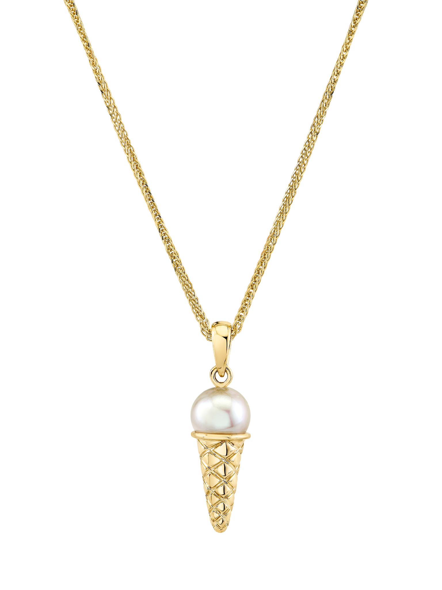 Pearl ice cream charm necklace