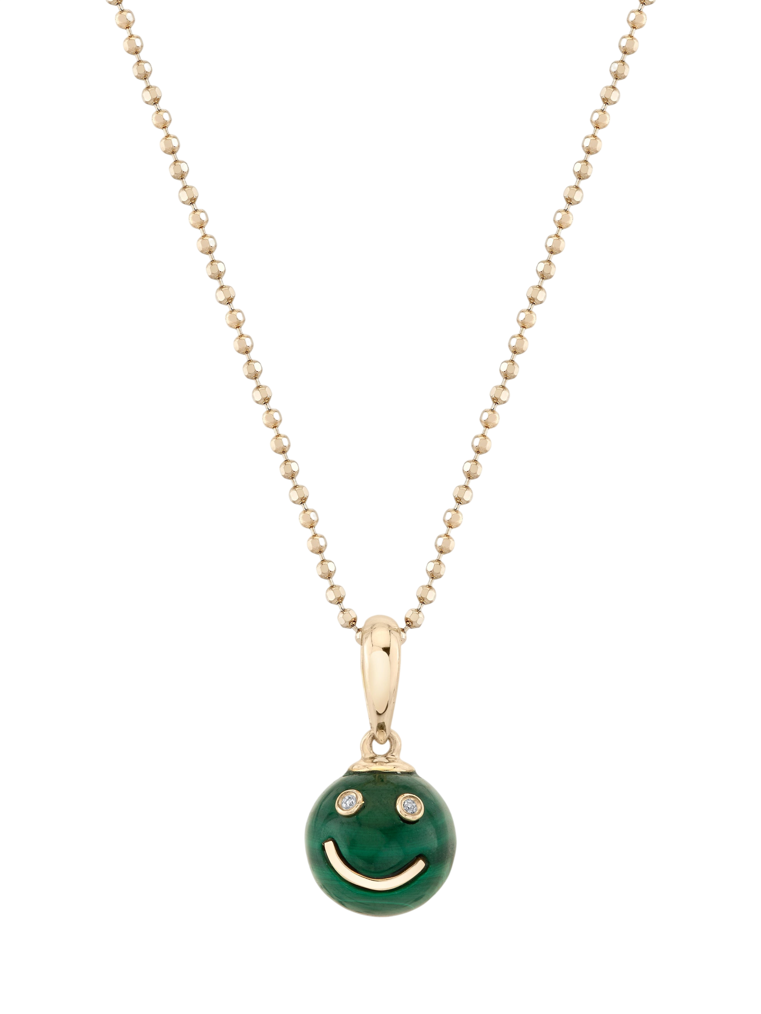 Malachite Happy Face Pendant