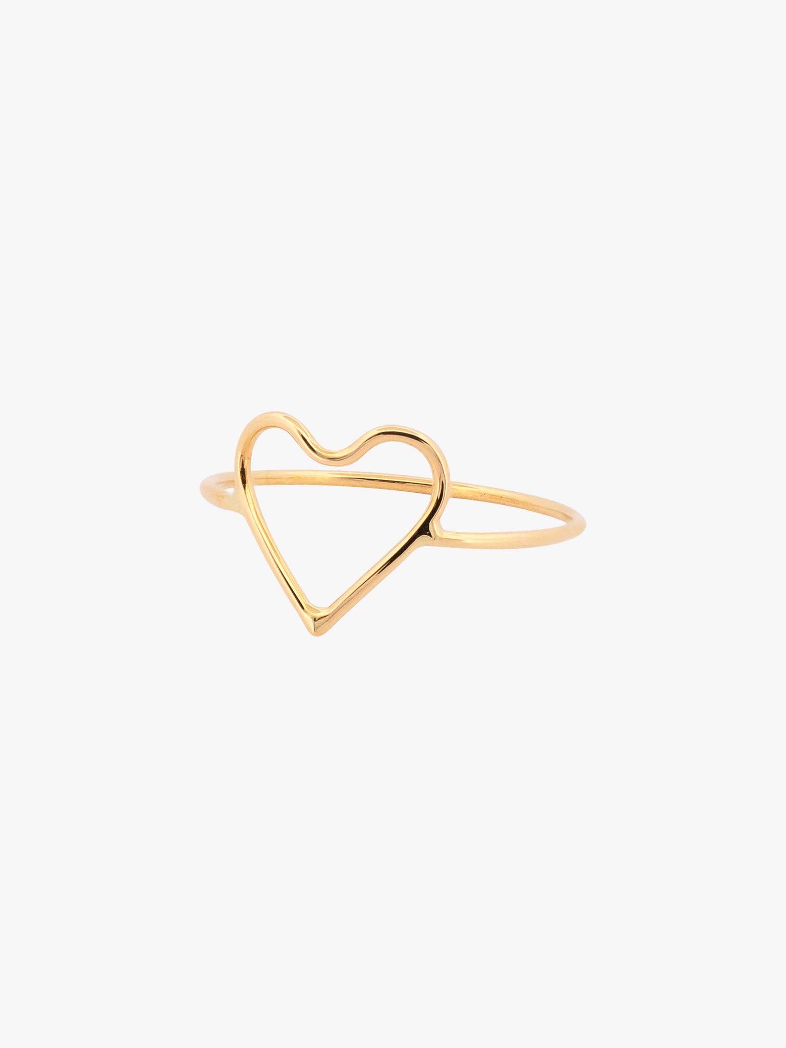 Silhouette heart ring
