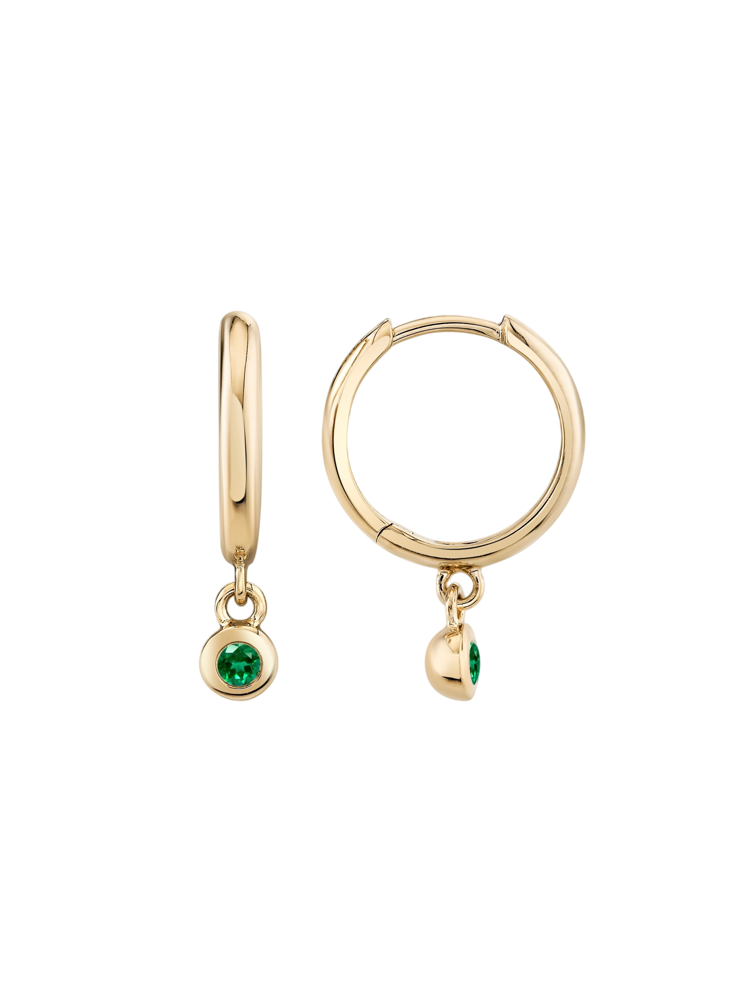 Single Birthstone Raindrop Huggies