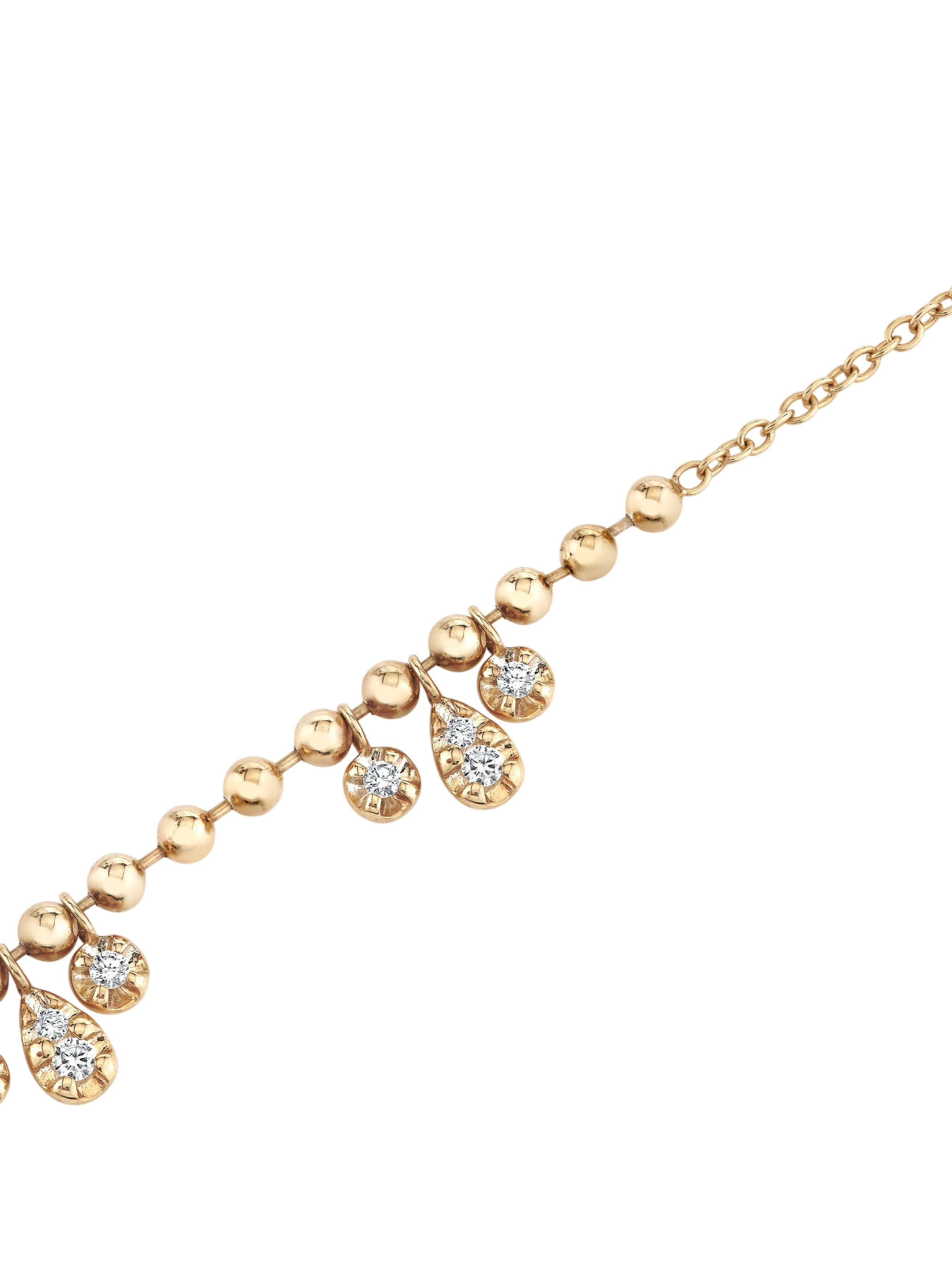 Trio Diamond Droplet Beaded Necklace