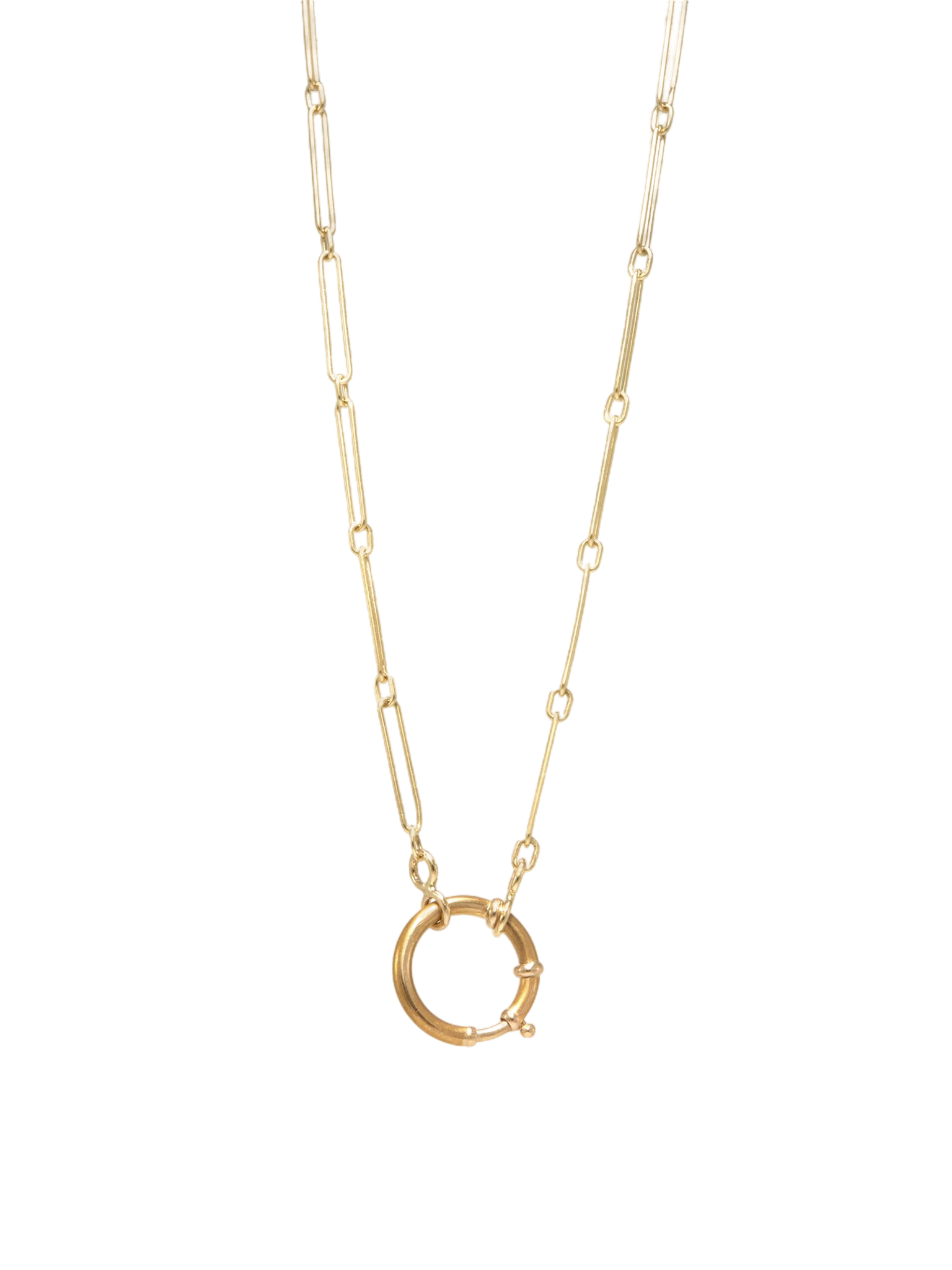 Petite trombone chain with bolt clasp