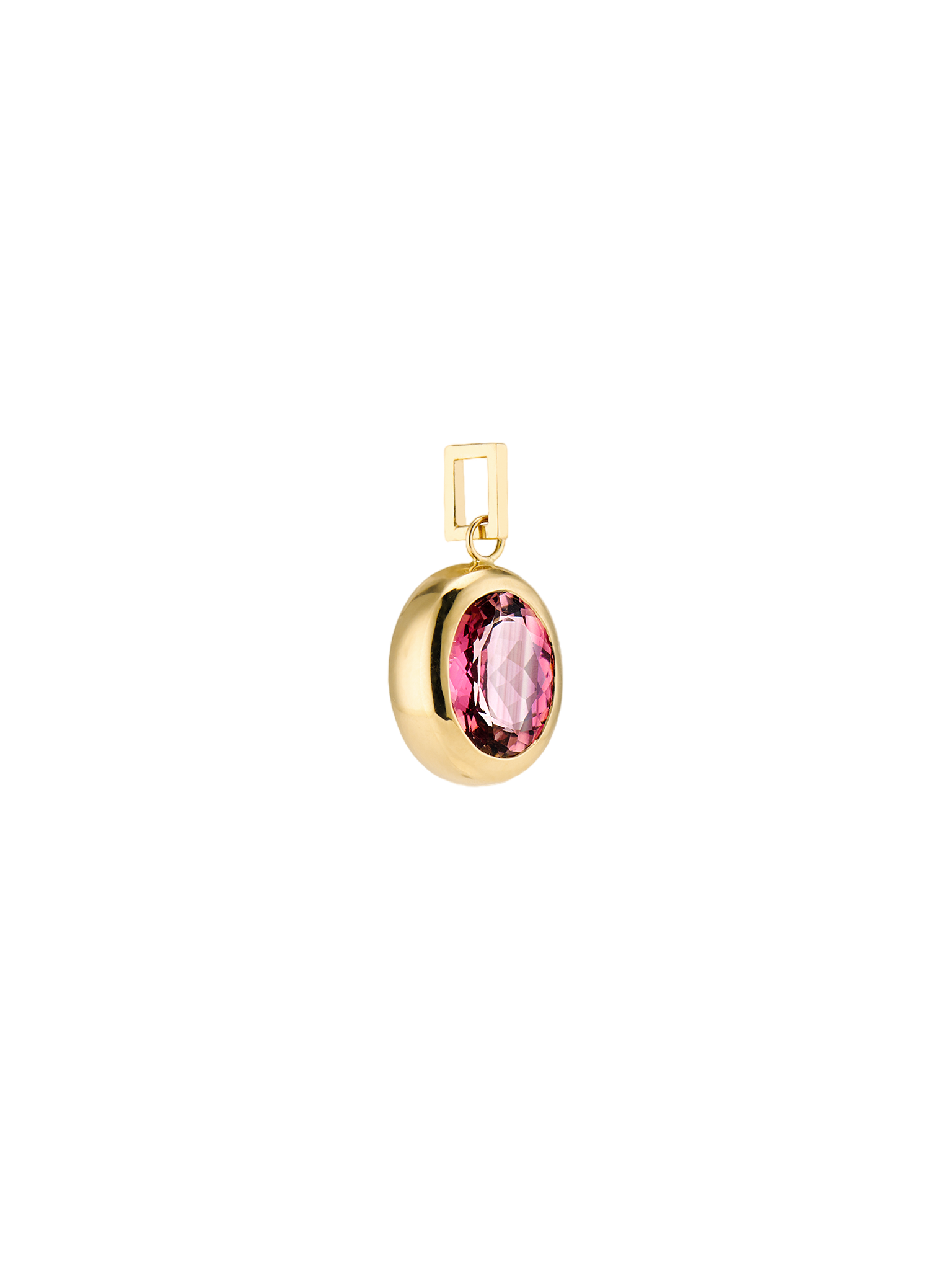 Small pink tourmaline bubble pendant