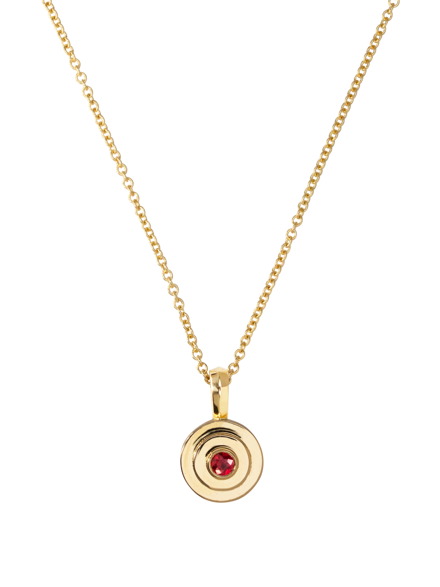 Petite ruby circular staircase necklace