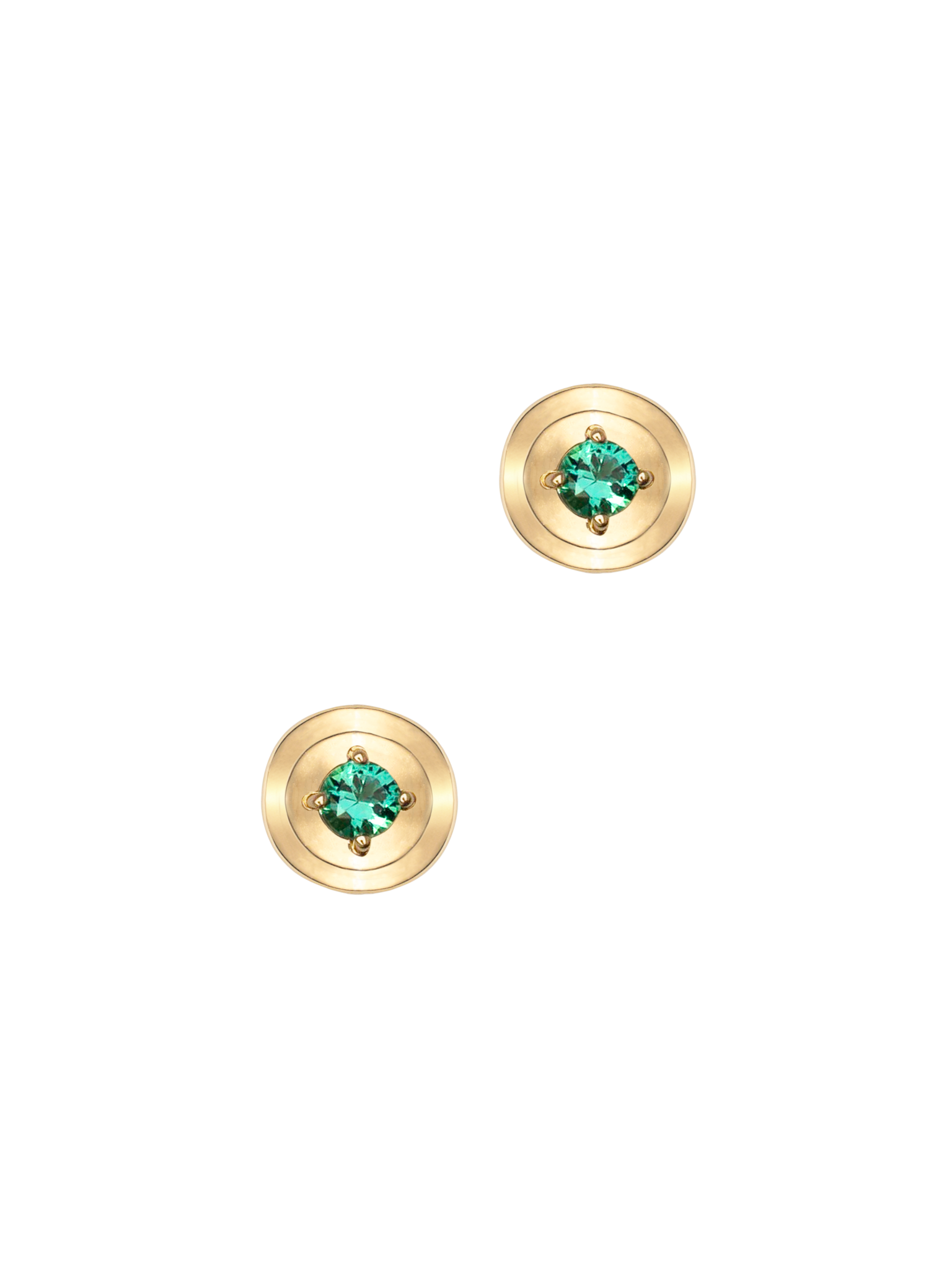 Petite emerald circular staircase studs