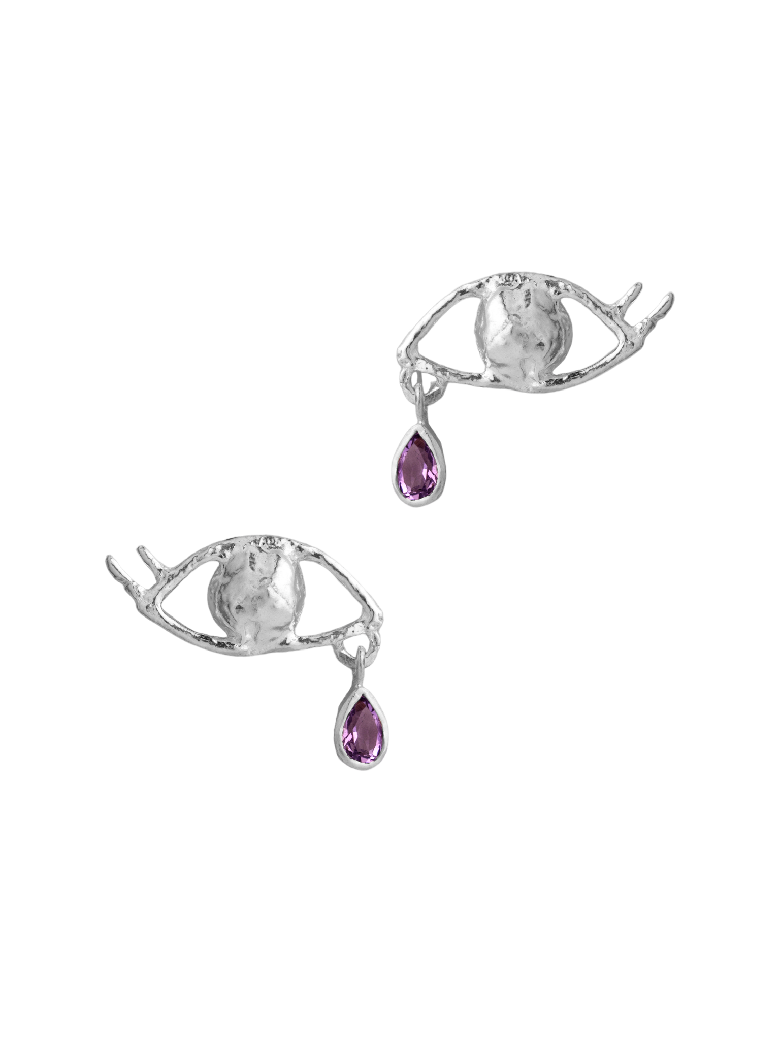 Cecie silver amethyst earrings