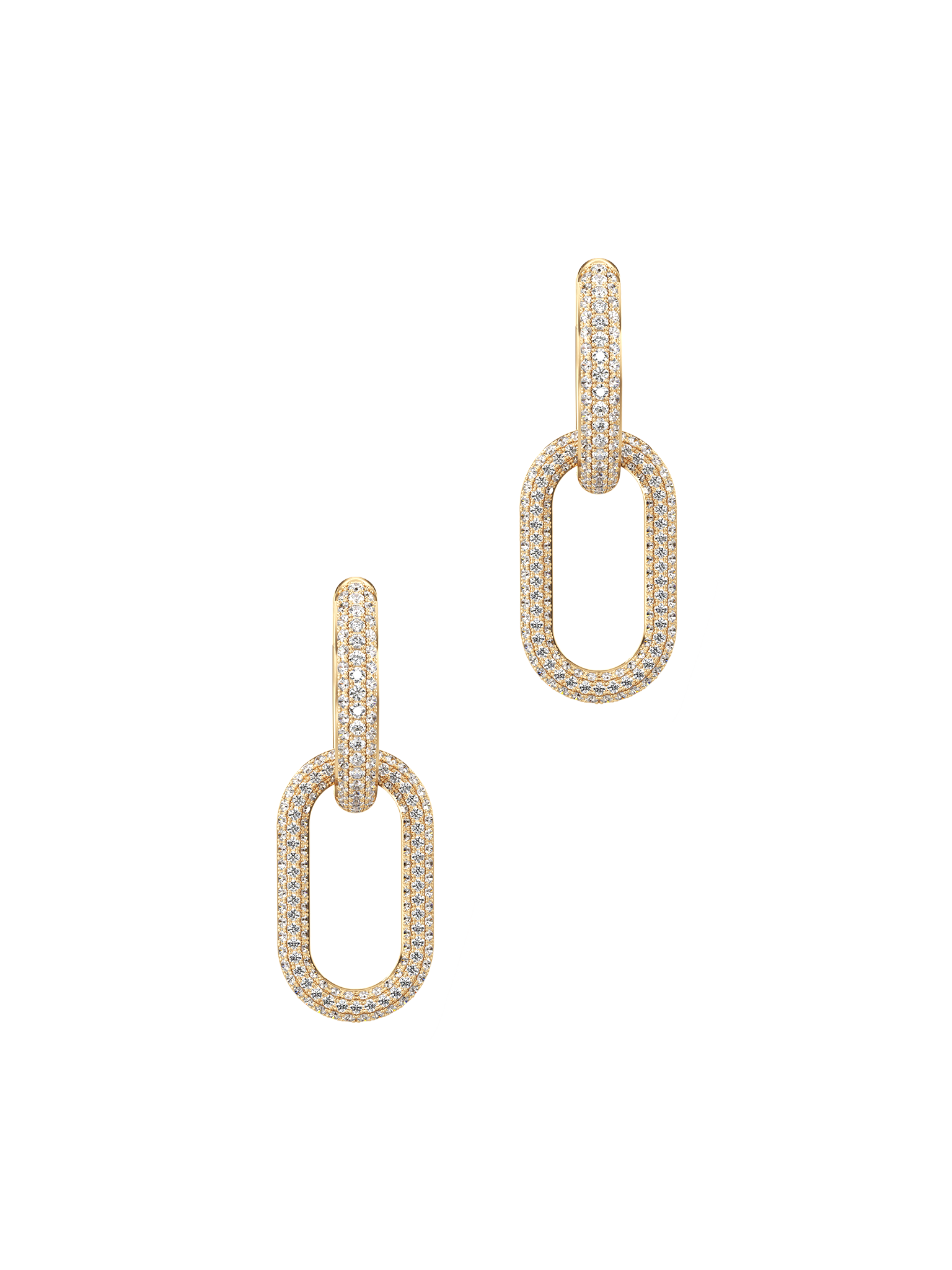 Connect collection diamond pave link earrings