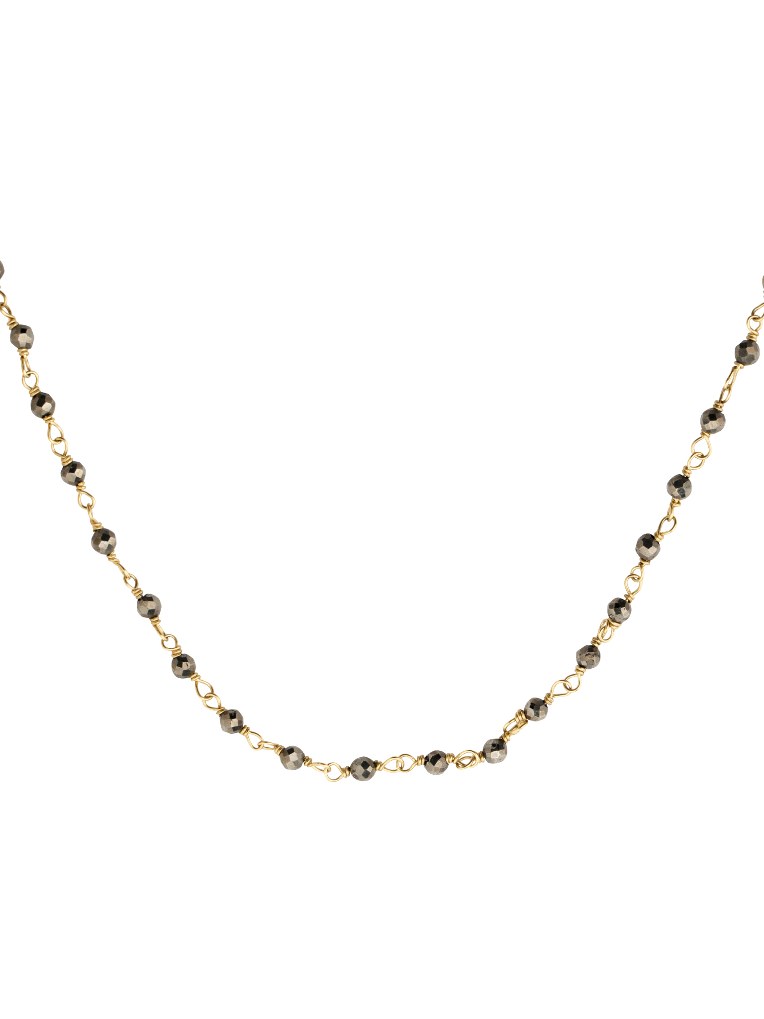 Gold and pyrite necklace