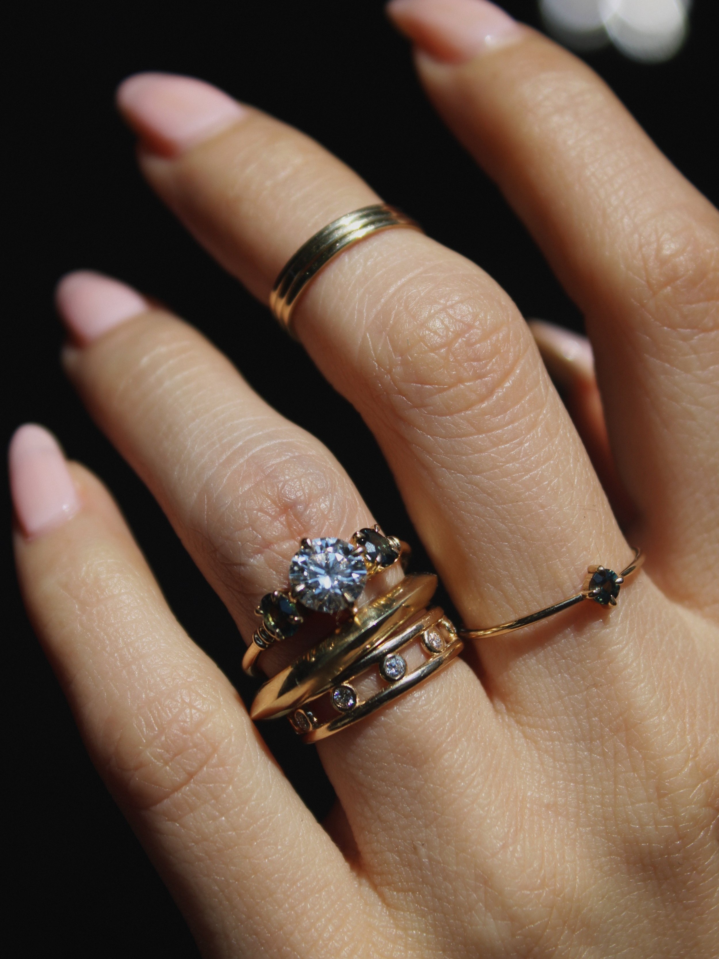 clancy ring, diamond & sapphire