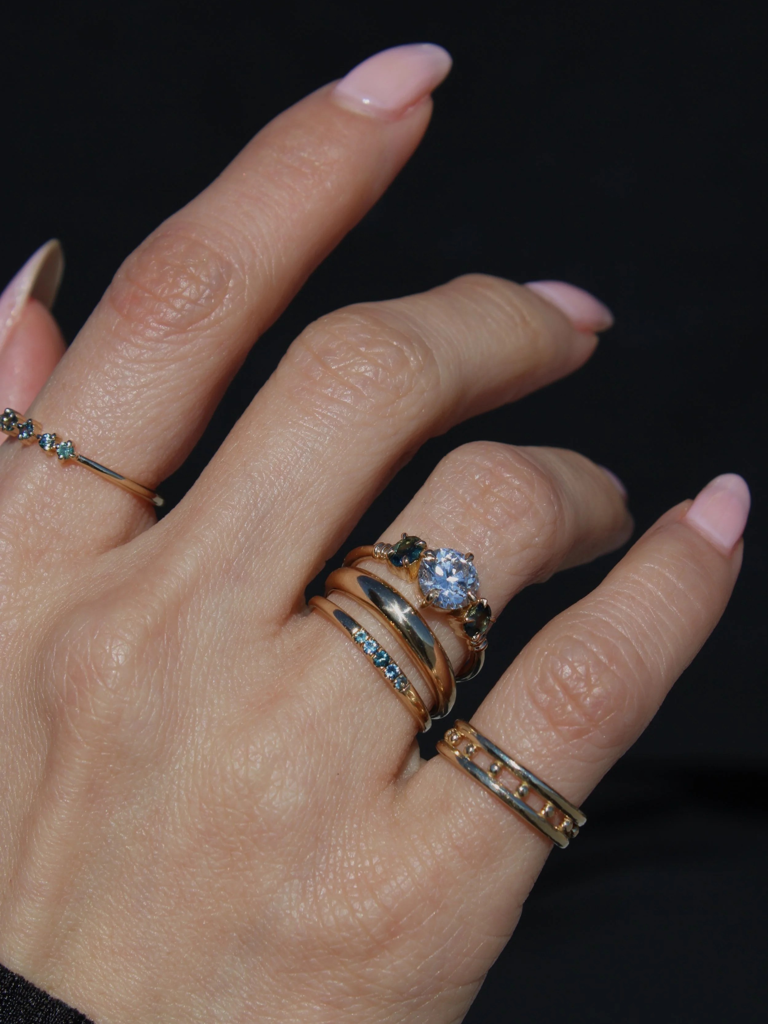 clancy ring, diamond & sapphire