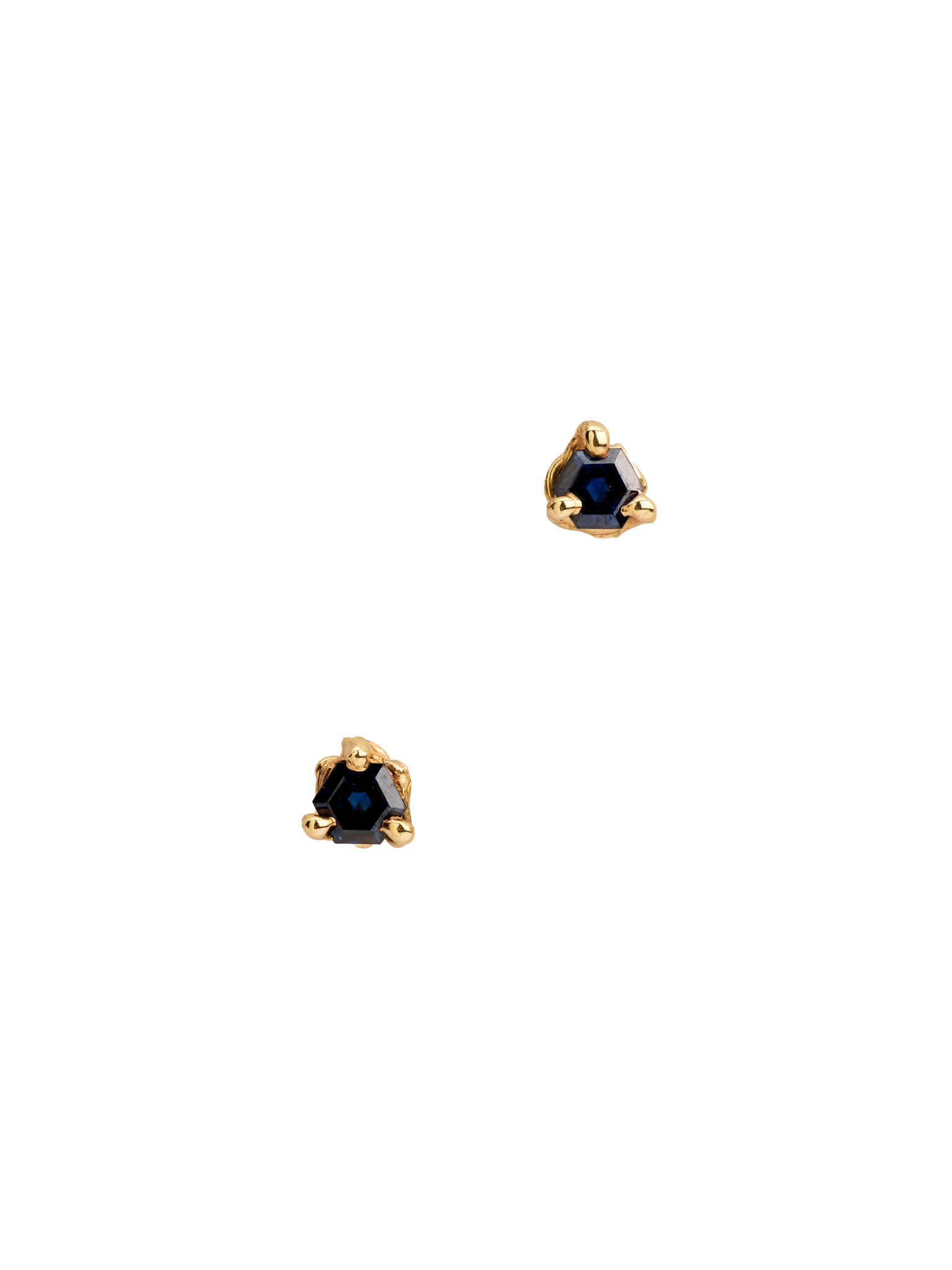 Hexagon sapphire studs