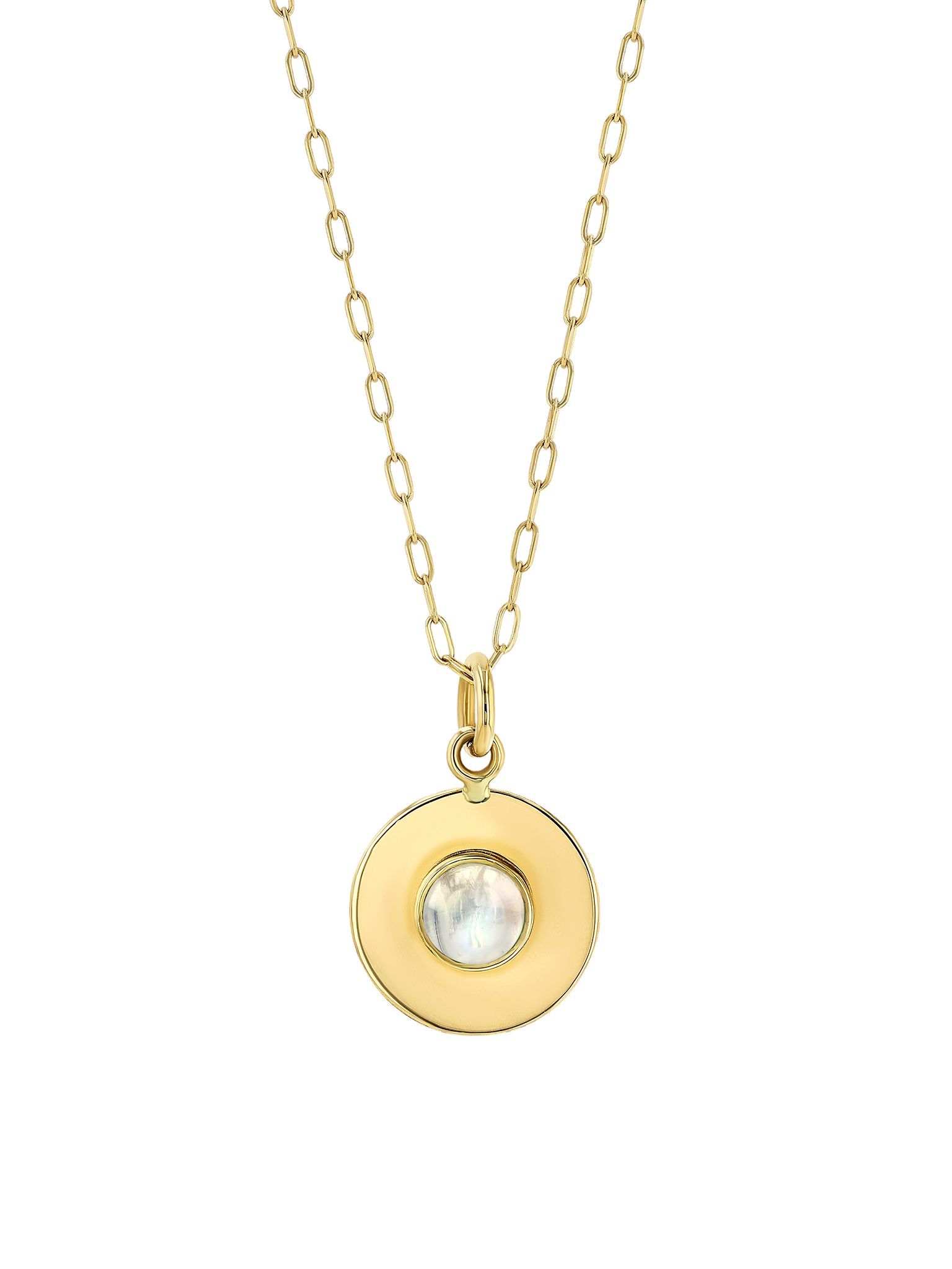 Light disc necklace moonstone