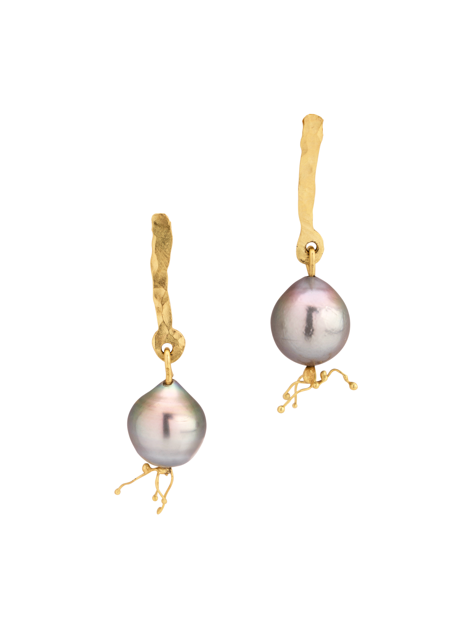 Ondine black pearls earrings