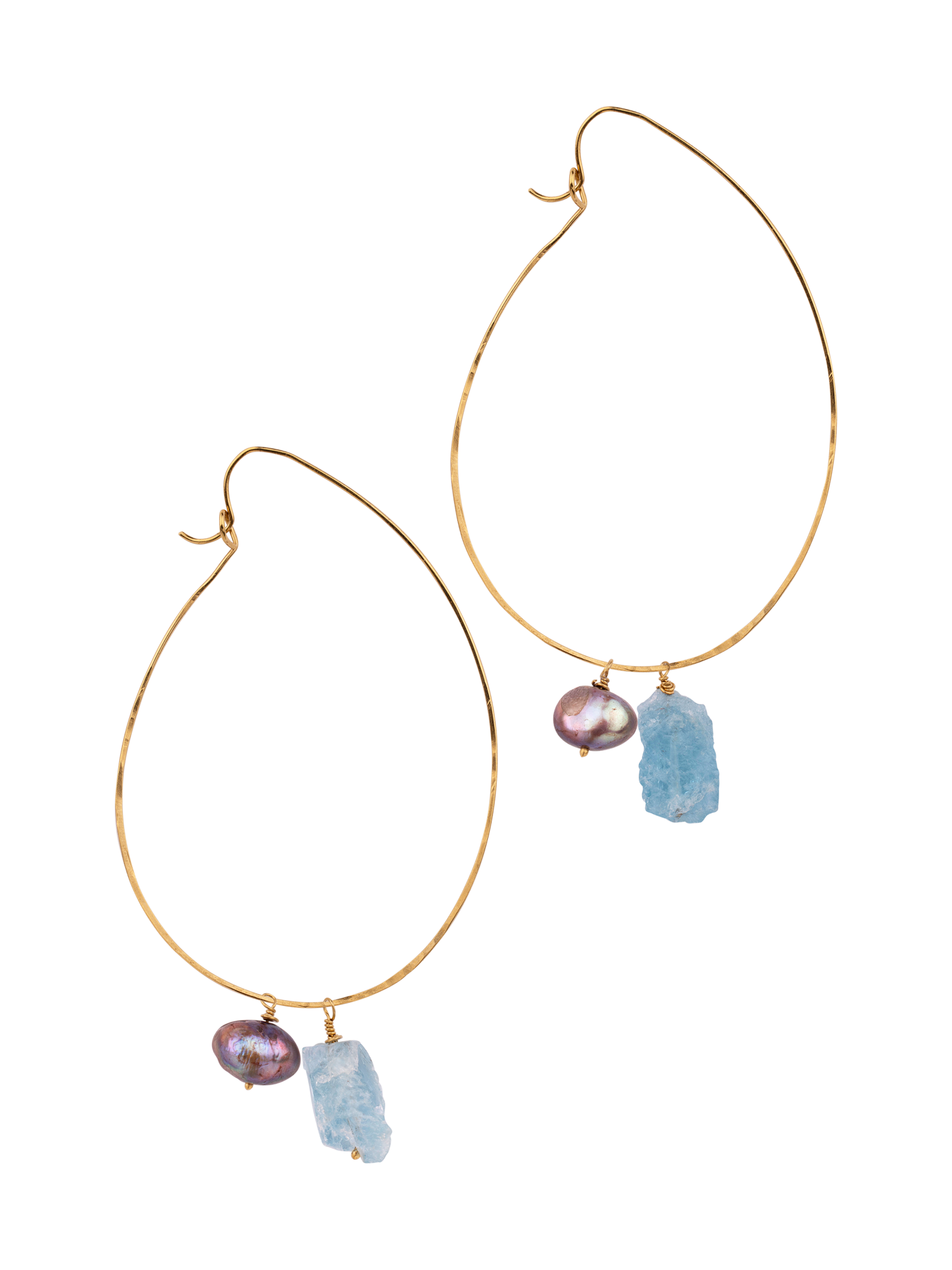 Etretat rough aquamarine earrings